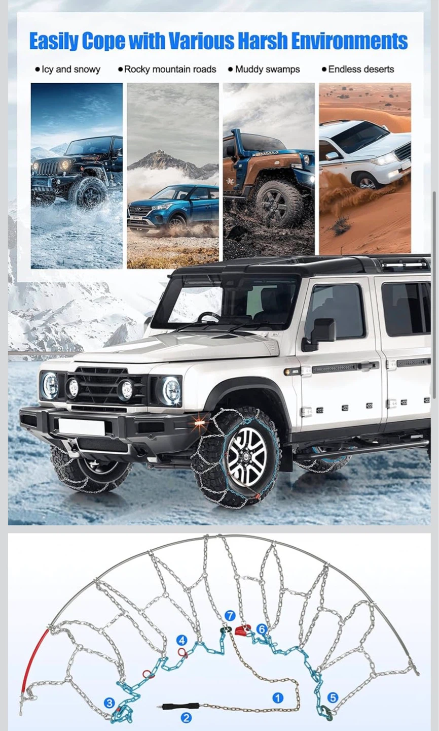 Tire Snow Chains with One-Pull Fit - photo 3