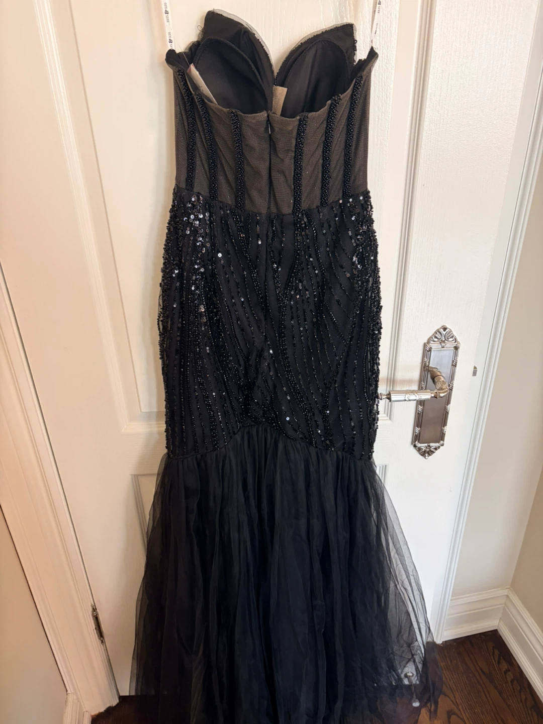 Black Novelty Beaded Mermaid Gown - photo 3