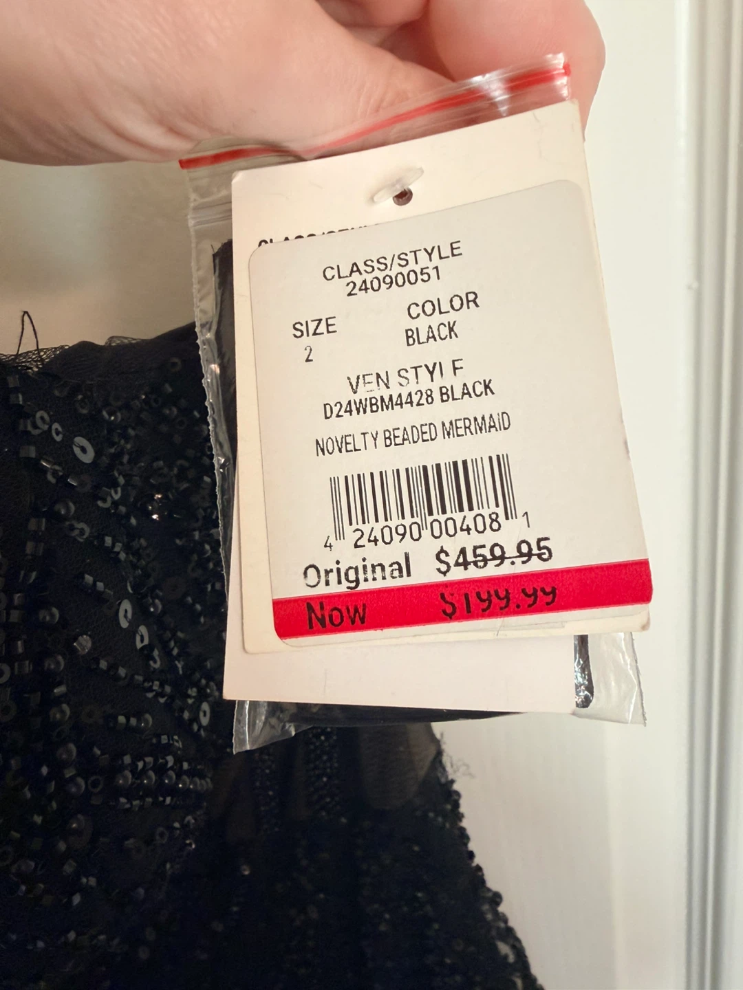 Black Novelty Beaded Mermaid Gown - photo 4