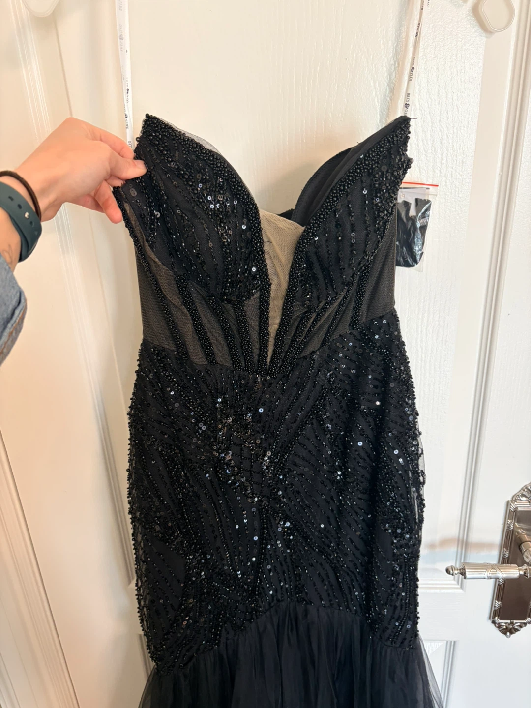 Black Novelty Beaded Mermaid Gown