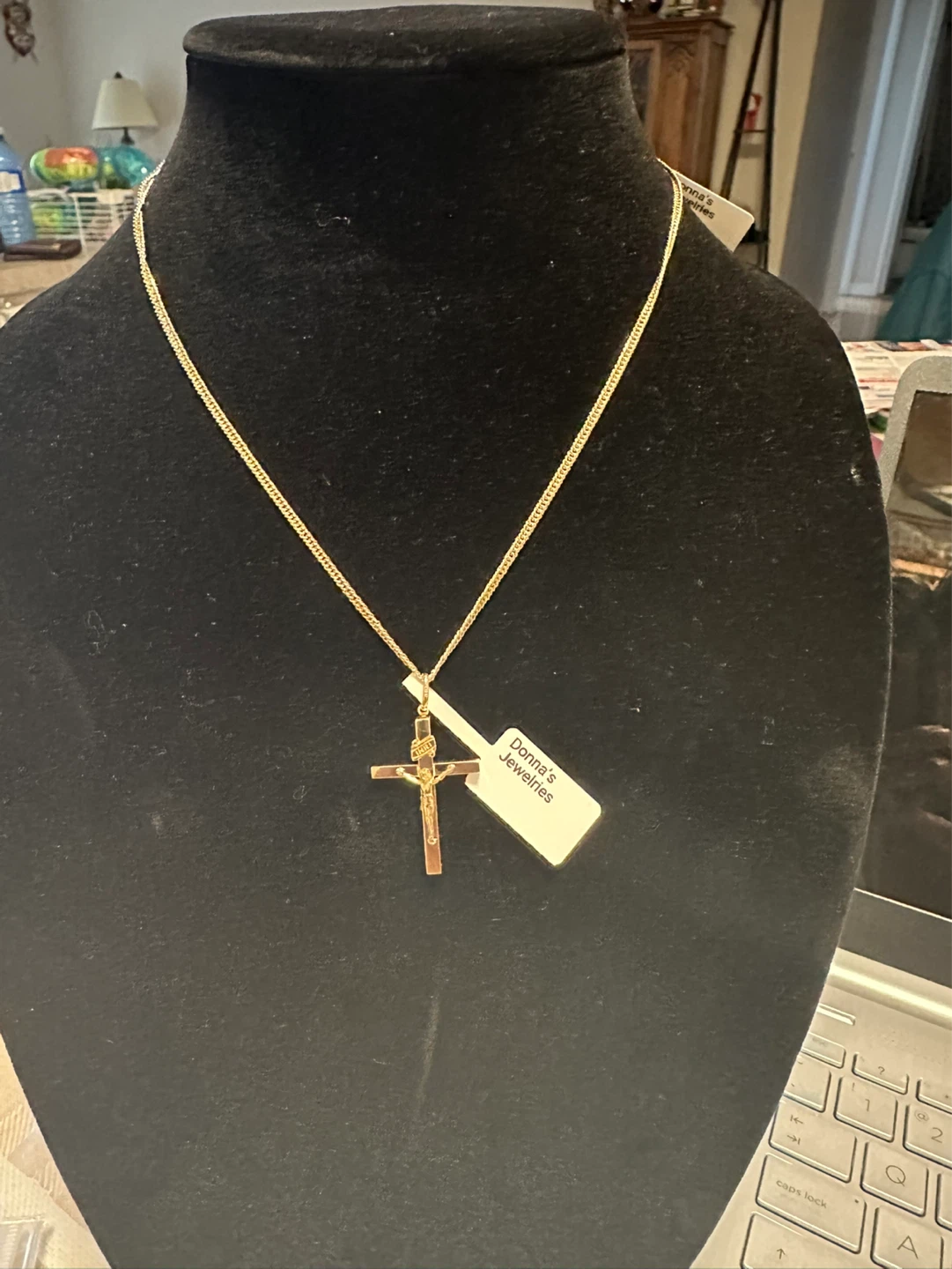 Real Gold Crucifix Necklace