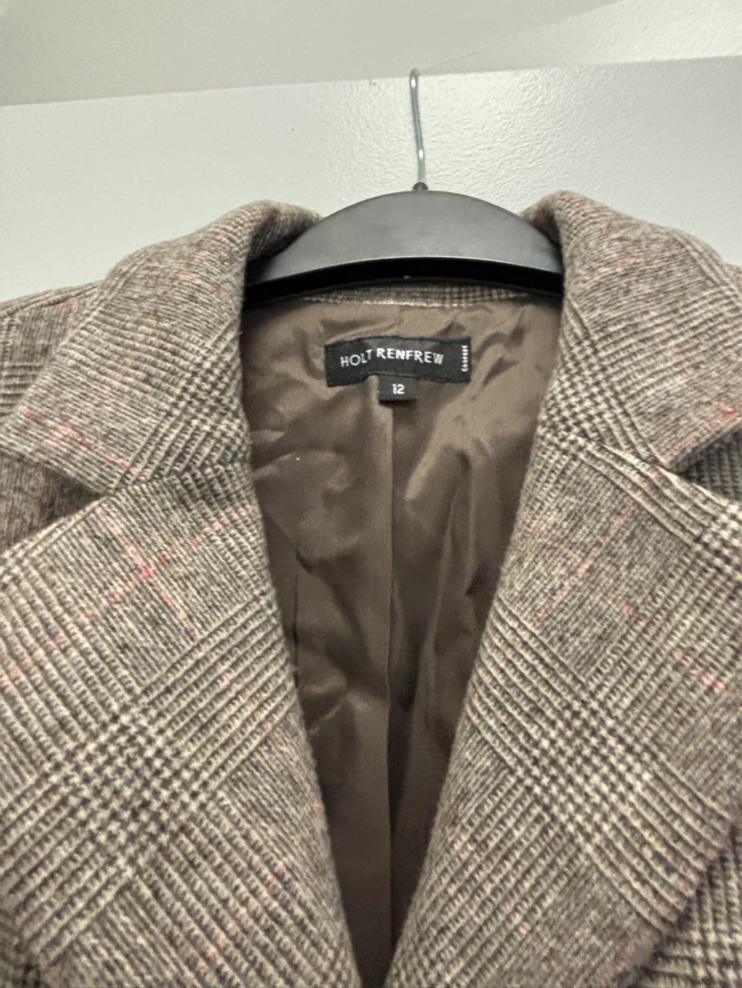 Holt Renfrew wool Plaid Blazer - Size 12 - photo 3