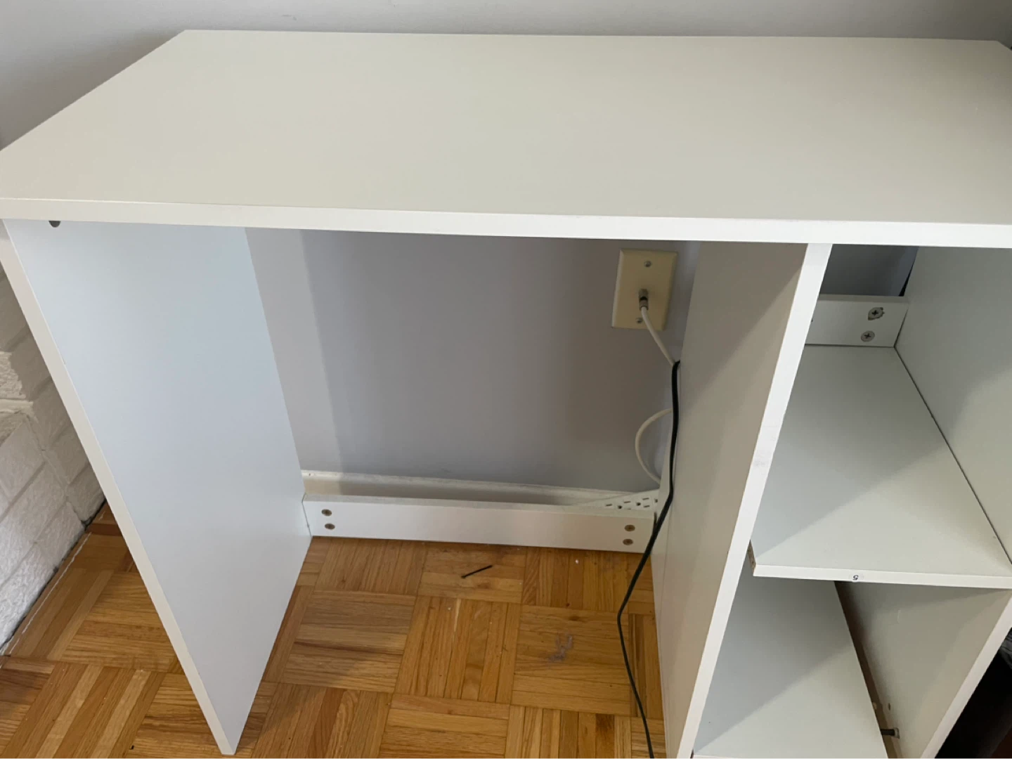 White Desk with Shelving - photo 2