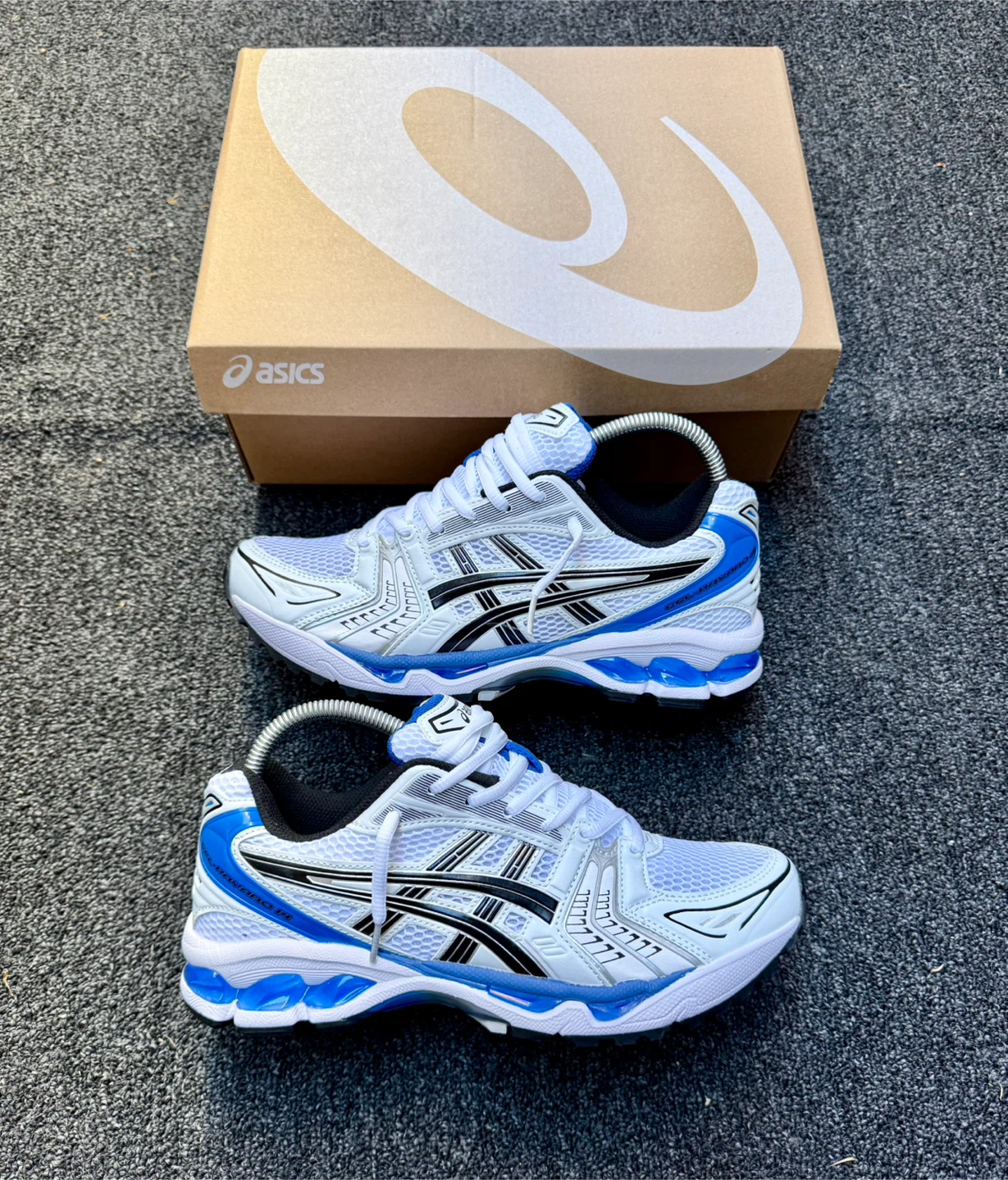 Asics Gel-Kayano 18 Men's Running Shoes White/Blue