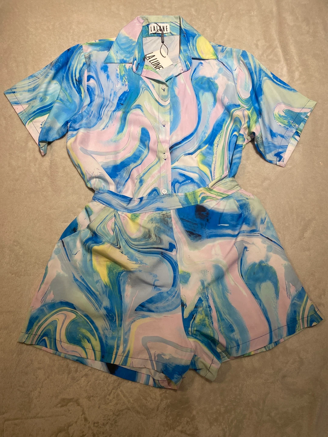 La Lune Women's Floral Print Shirt and Shorts Set - photo 5