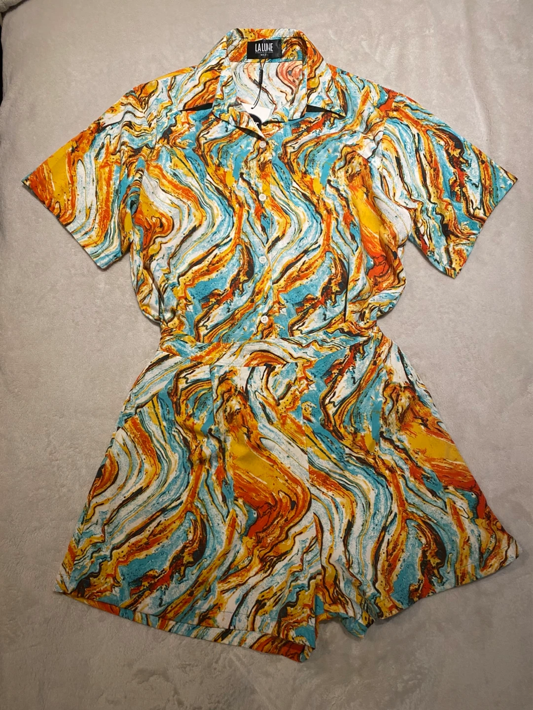 La Lune Women's Floral Print Shirt and Shorts Set - photo 3