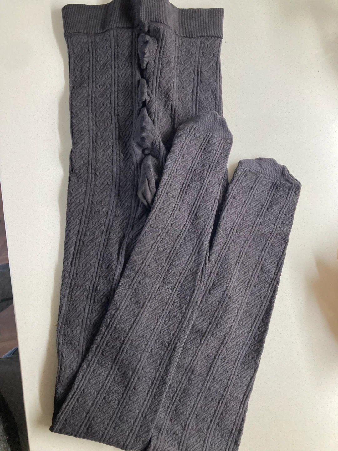 NEW Charcoal Grey Cable Knit Tights - photo 4