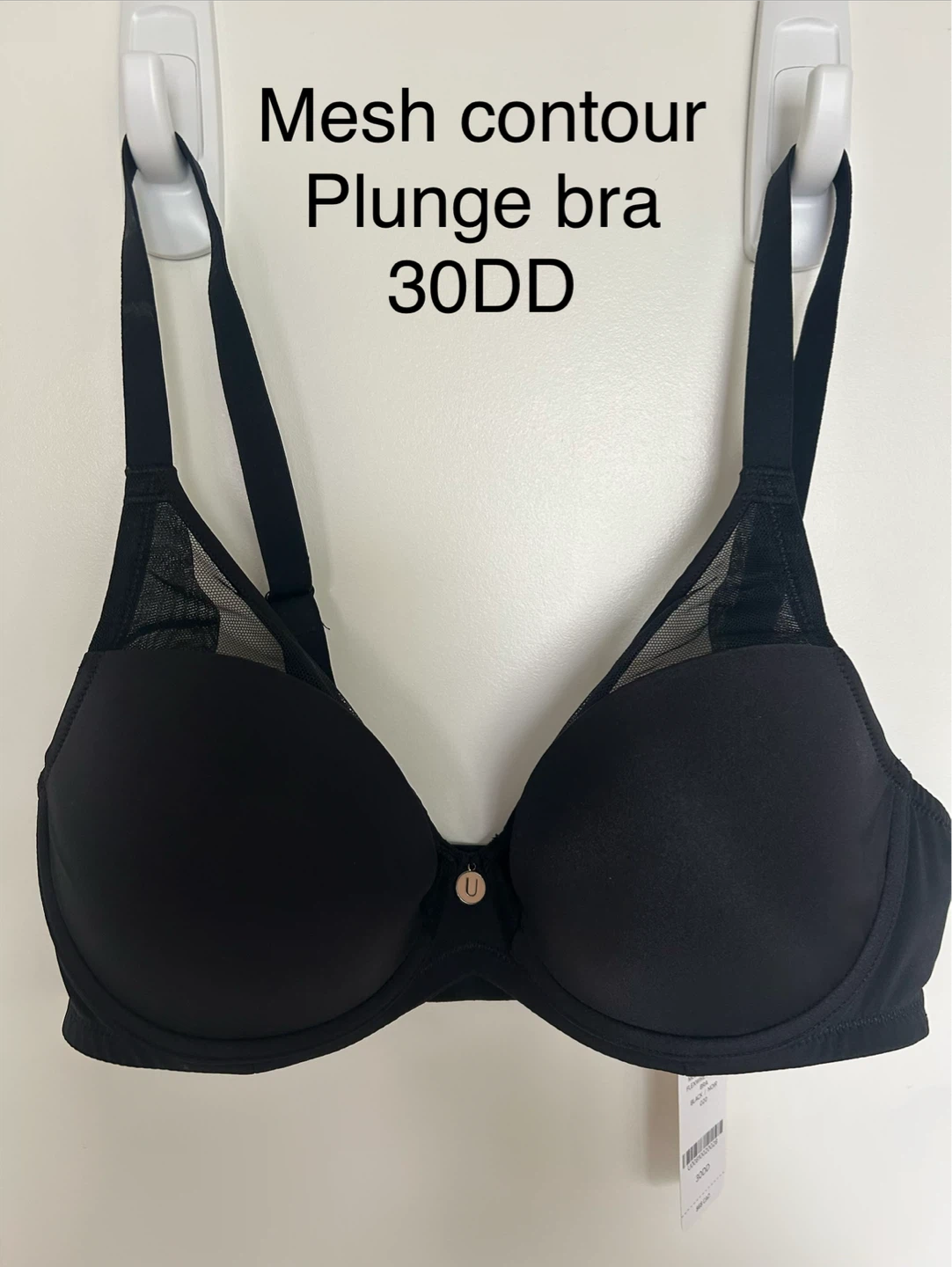 Understance Mesh Contour Plunge Bra 30DD Black