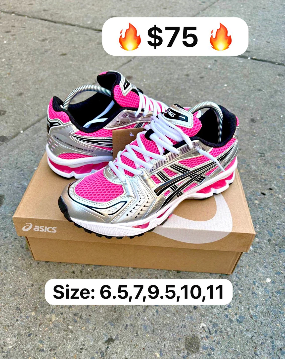 Asics Gel-Kayano 14 Pink Silver Women's Running Shoes