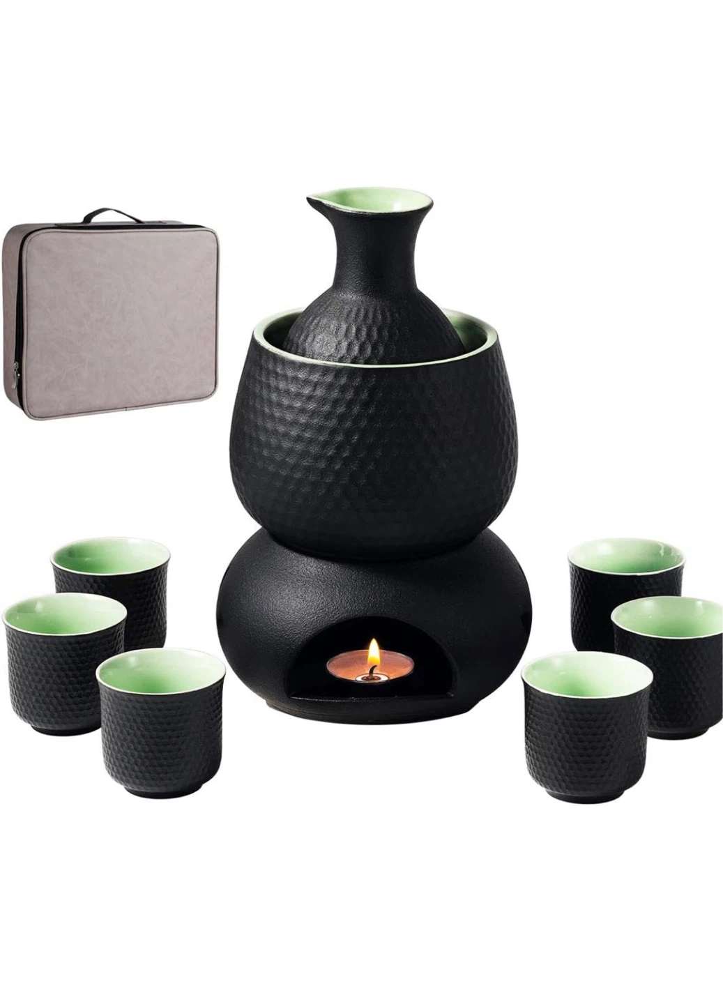 Ceramic Sake Set with Warmer