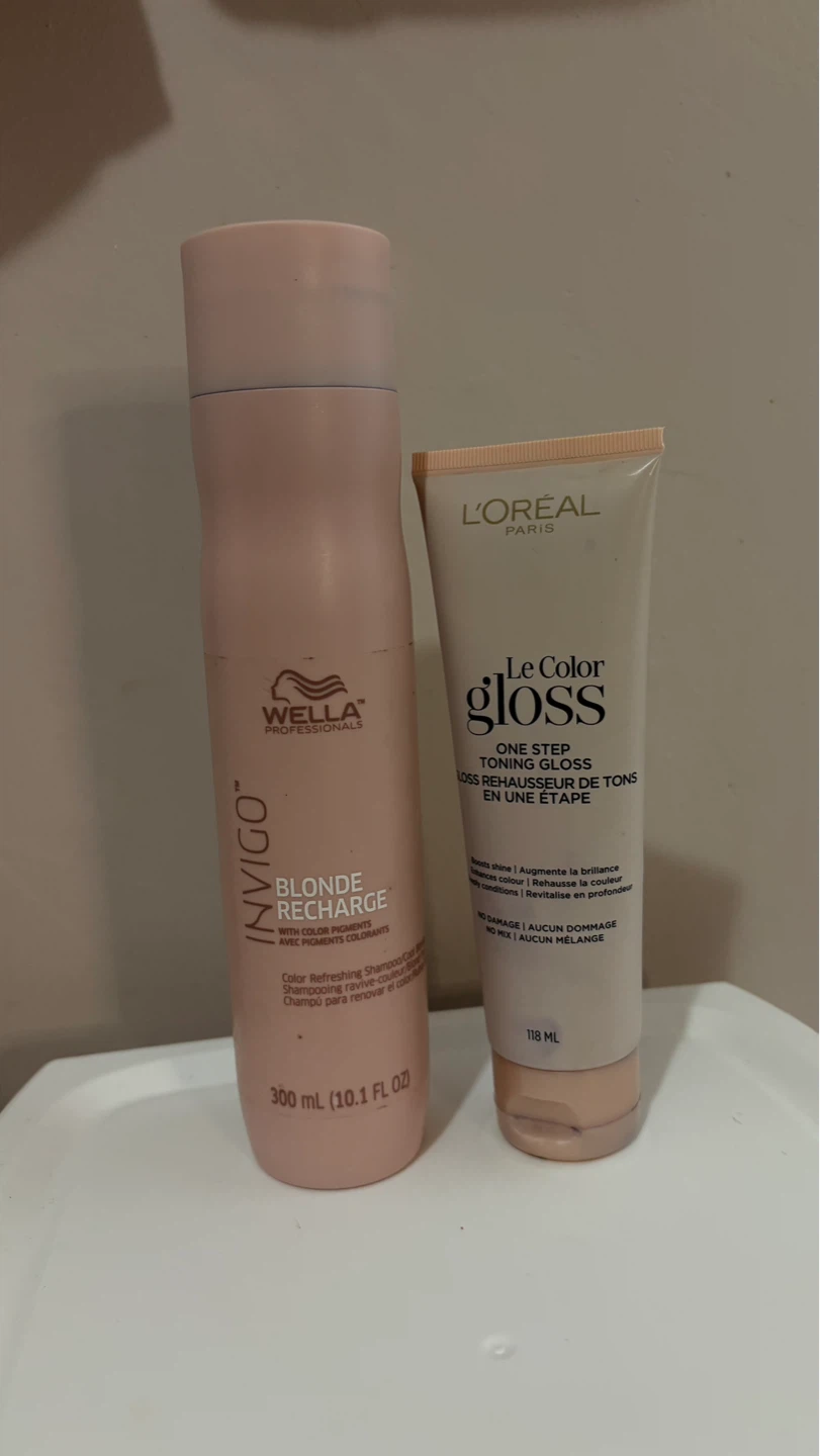 Wella Invigo Blonde Recharge Shampoo & L'Oreal Le Color Gloss