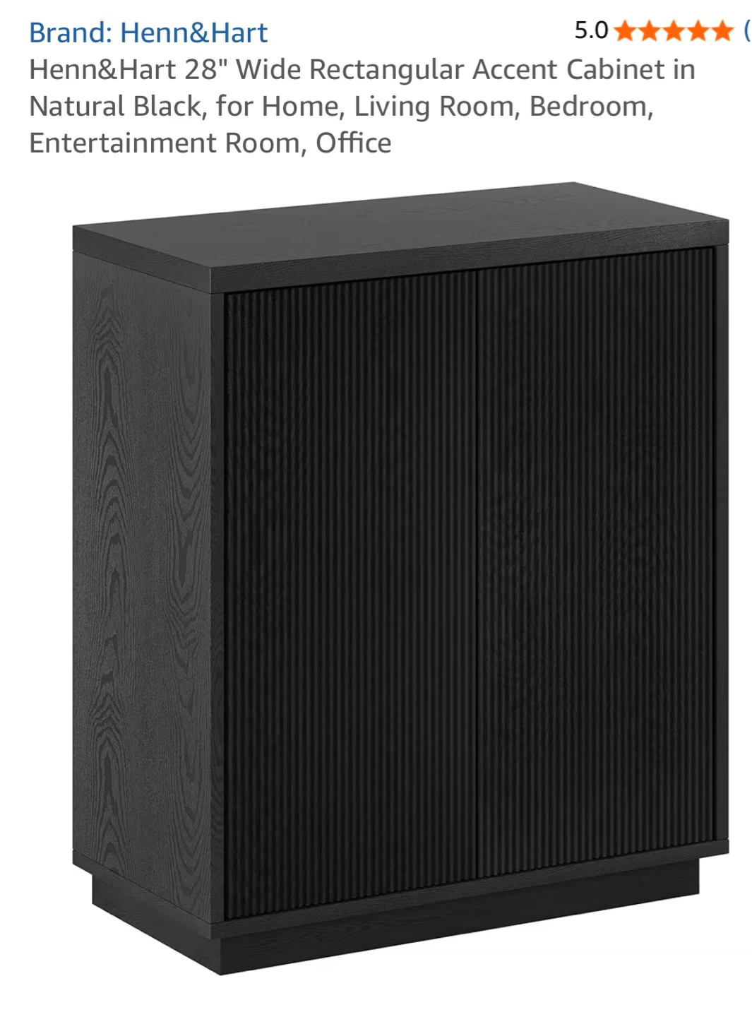 Henn&Hart 28" Wide Rectangular Accent Cabinet - Natural Black