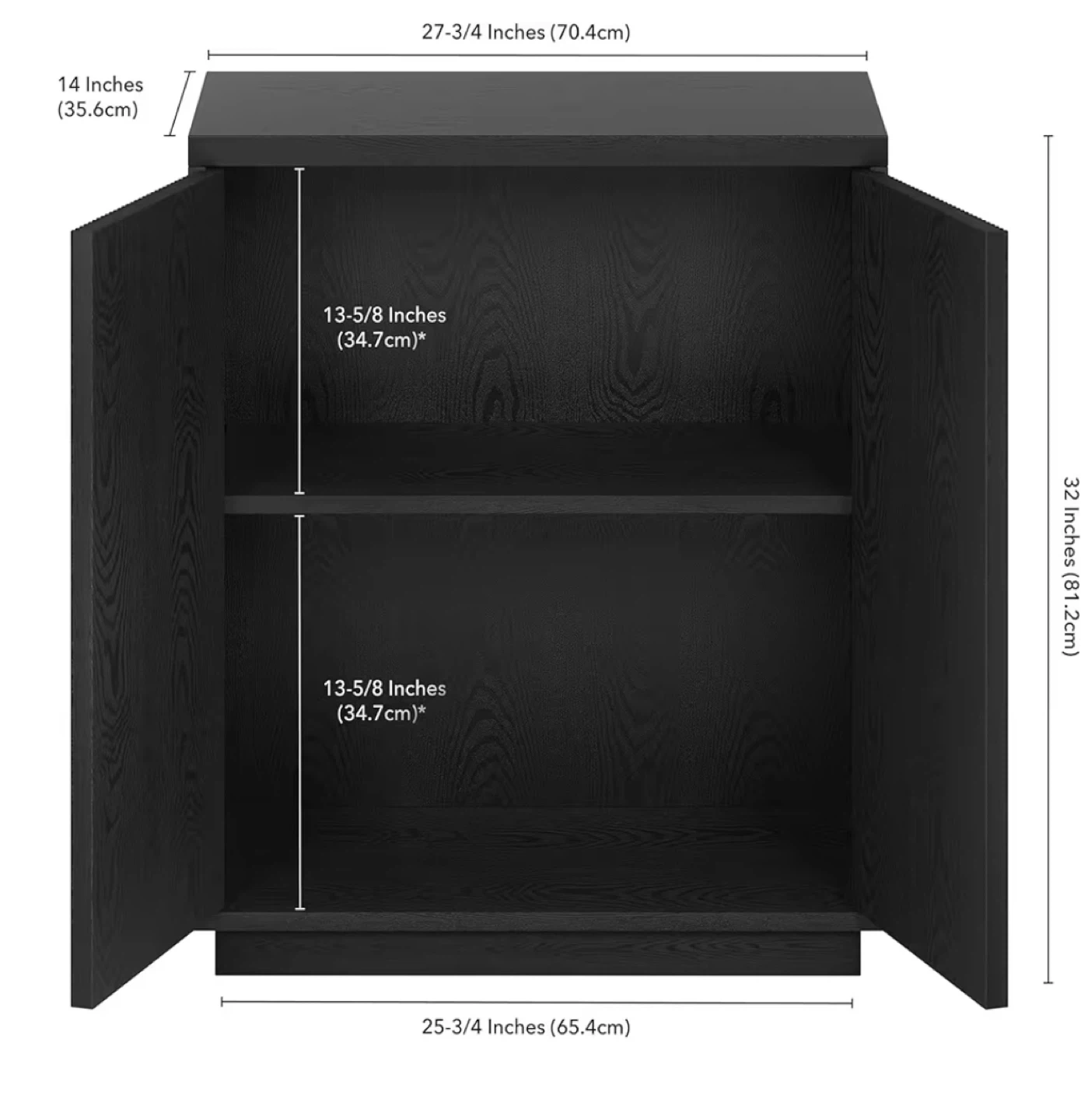 Henn&Hart 28" Wide Rectangular Accent Cabinet - Natural Black - photo 3