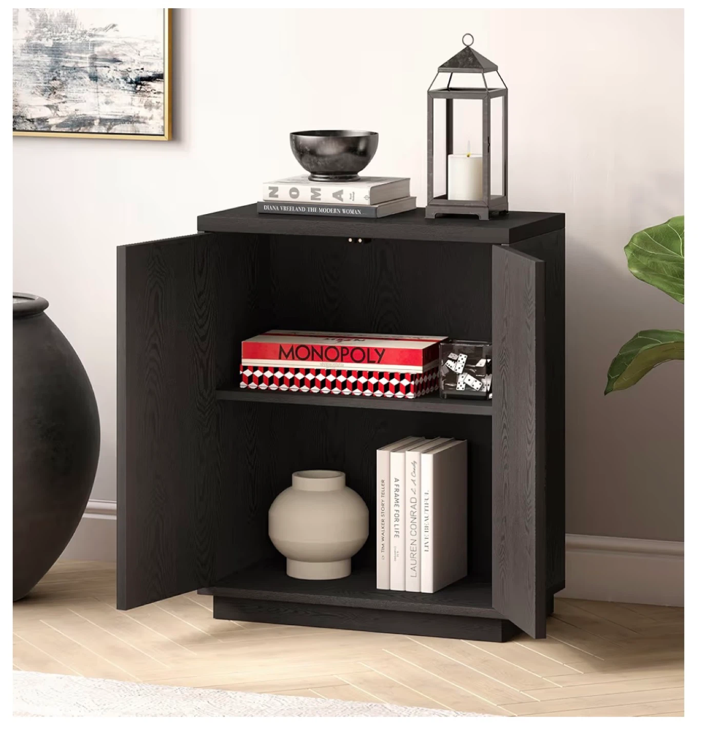 Henn&Hart 28" Wide Rectangular Accent Cabinet - Natural Black - photo 4