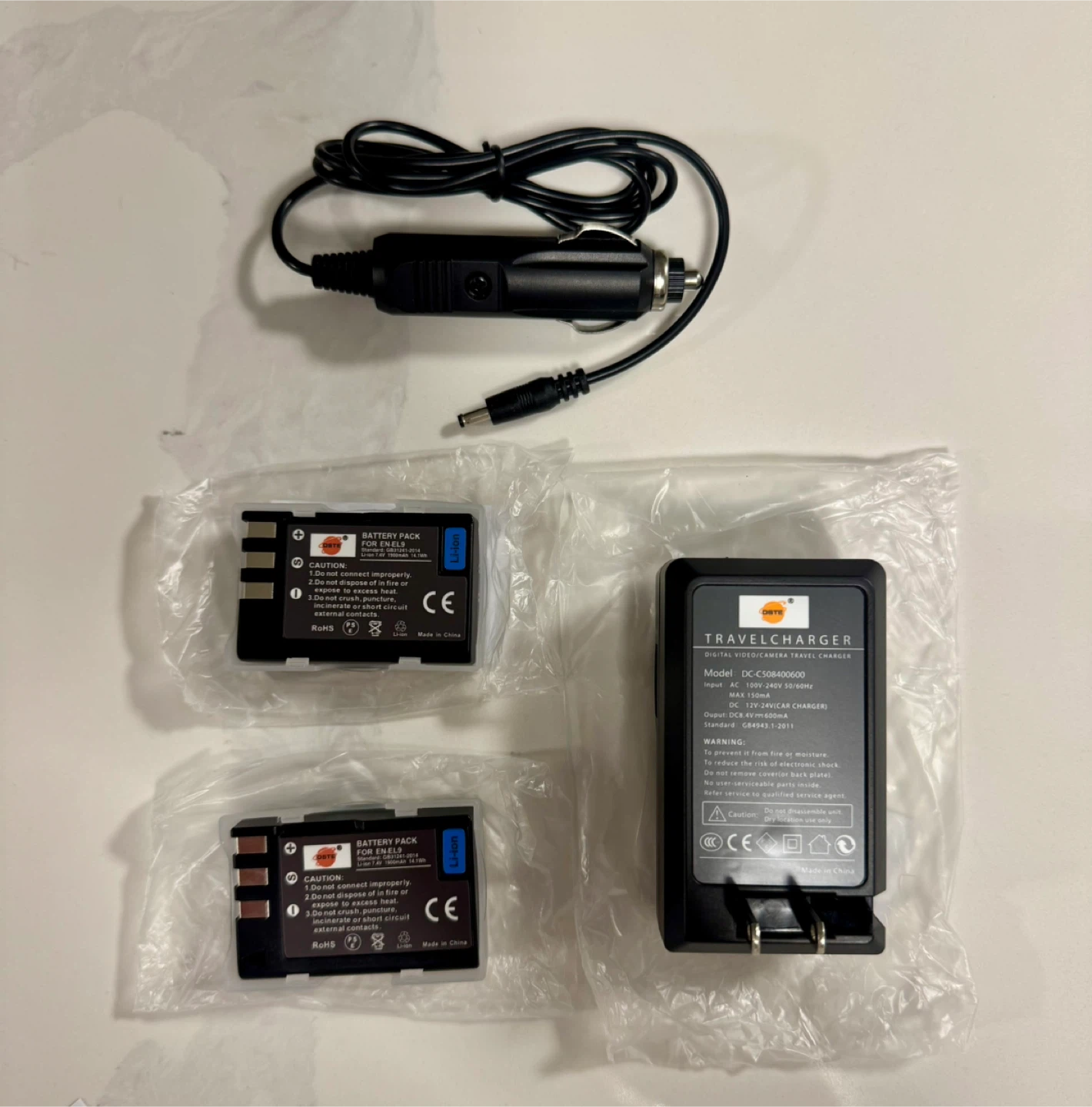 NEW - 2 nos Nikon D40, D60, D3000, D5000 Repl. Batt. w Charger - photo 2