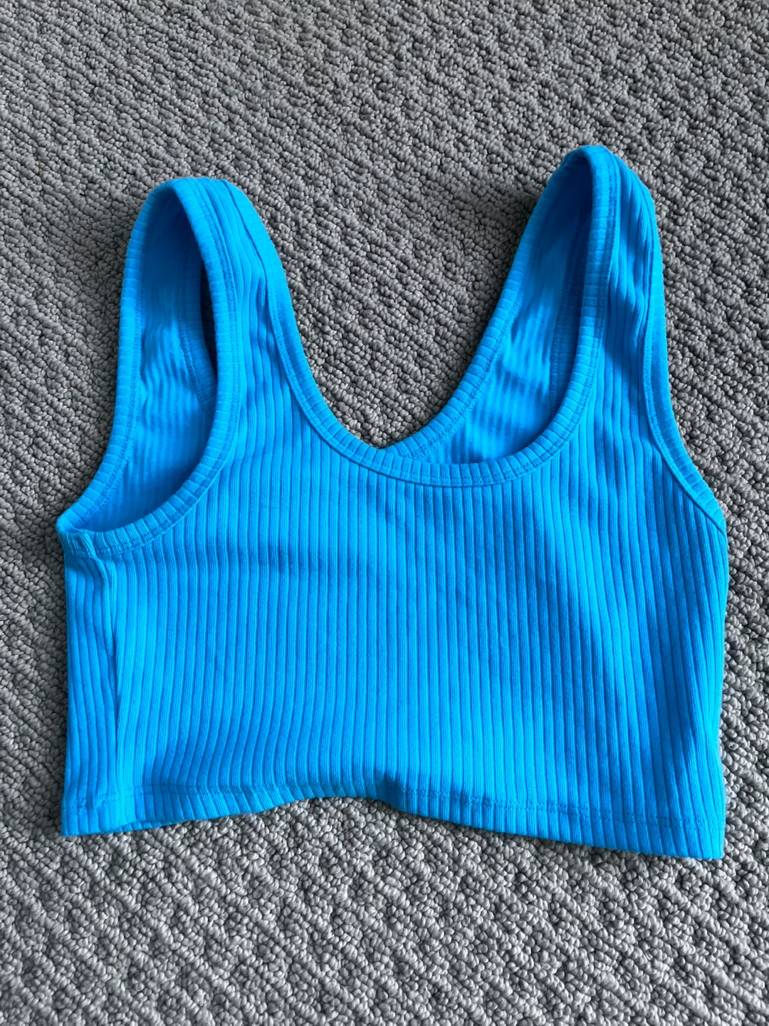 Blue Ribbed Tank Top
