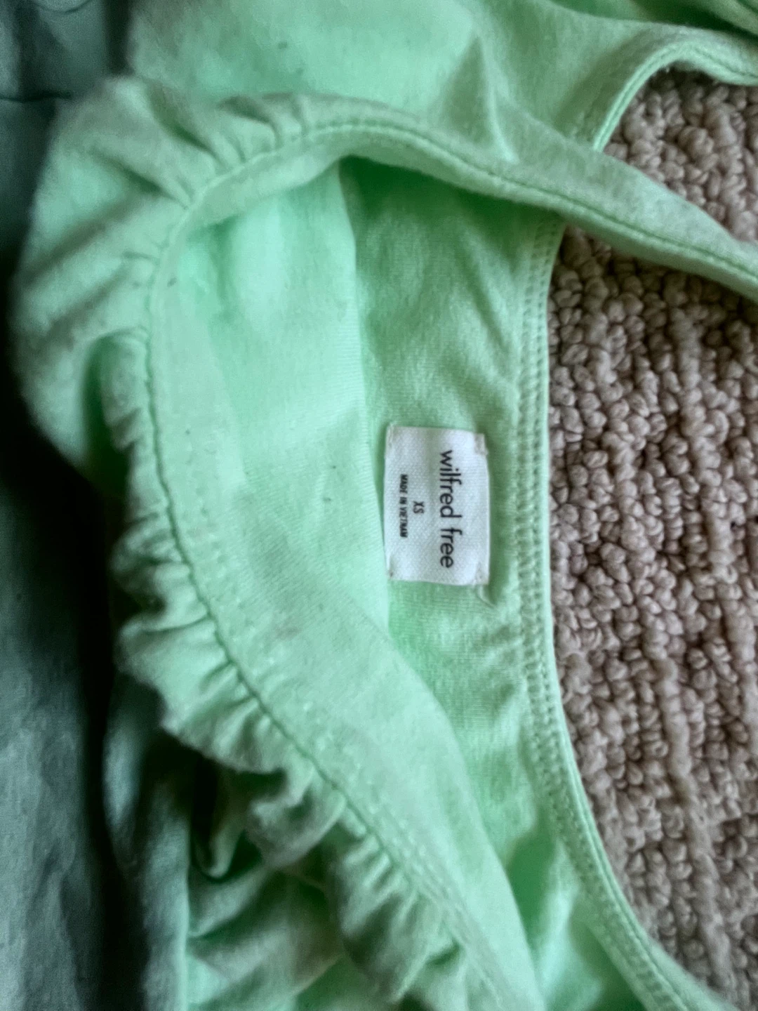 Wilfred Free Mint Green Smocked Crop Tank Top XS - photo 2