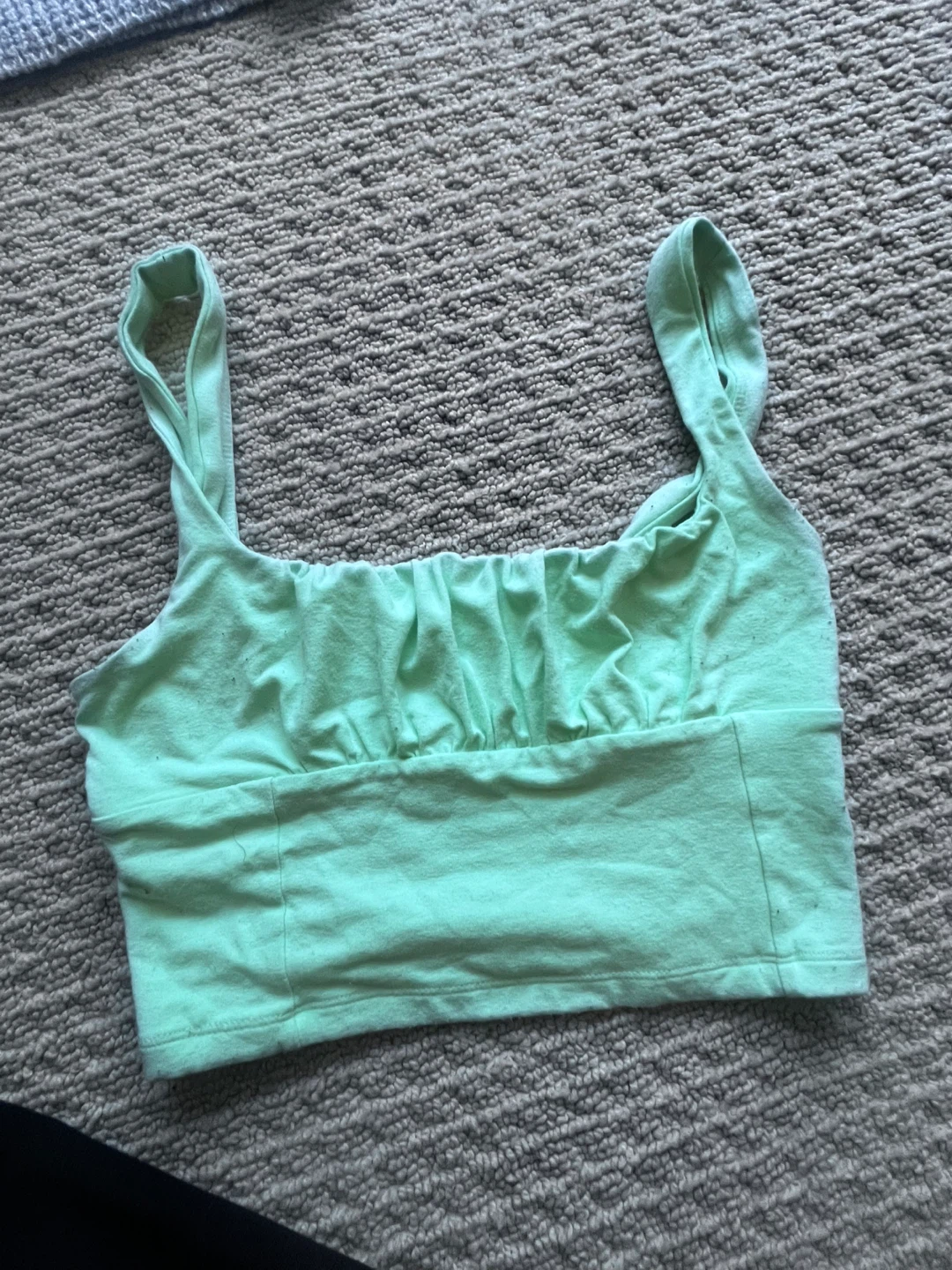 Wilfred Free Mint Green Smocked Crop Tank Top XS