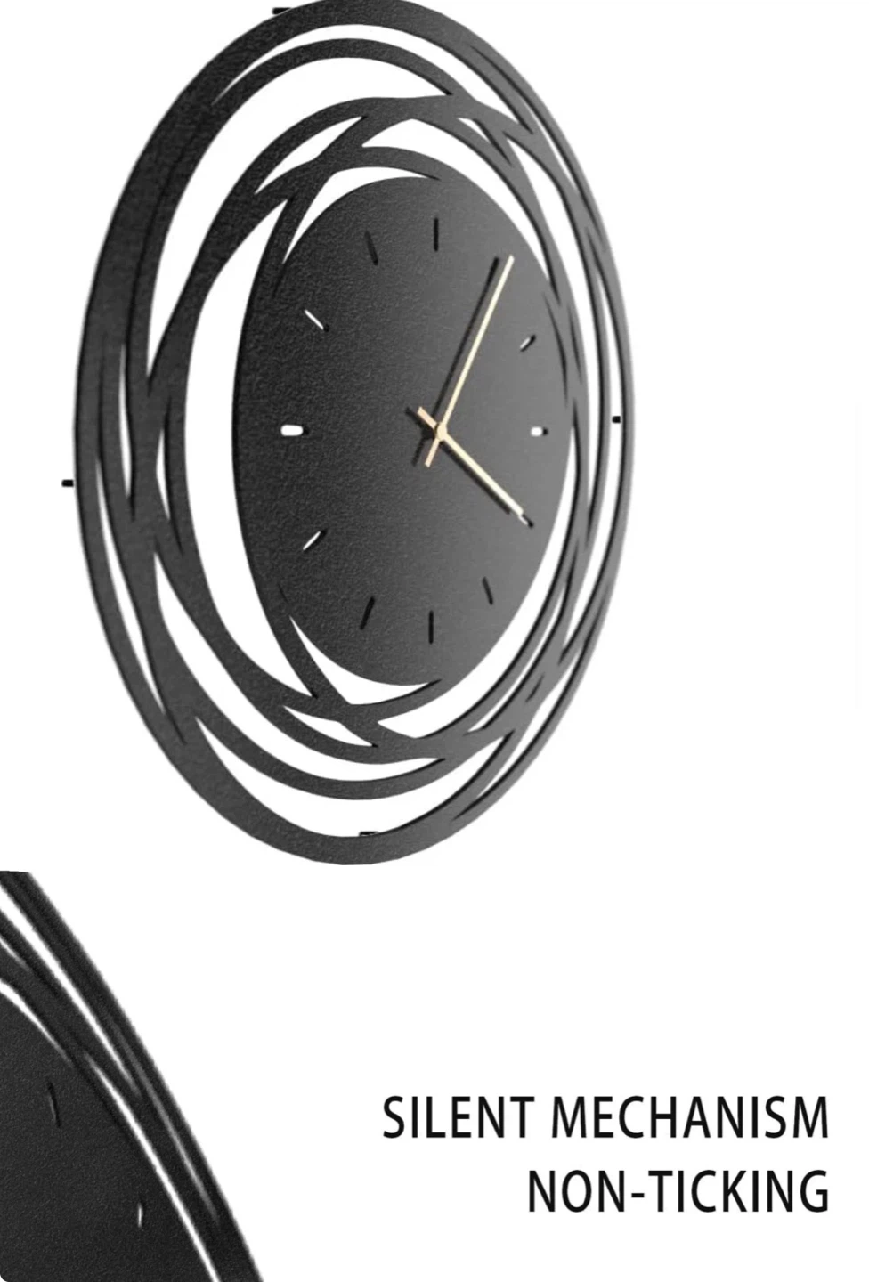 Modern Black Metal Wall Clock - photo 3