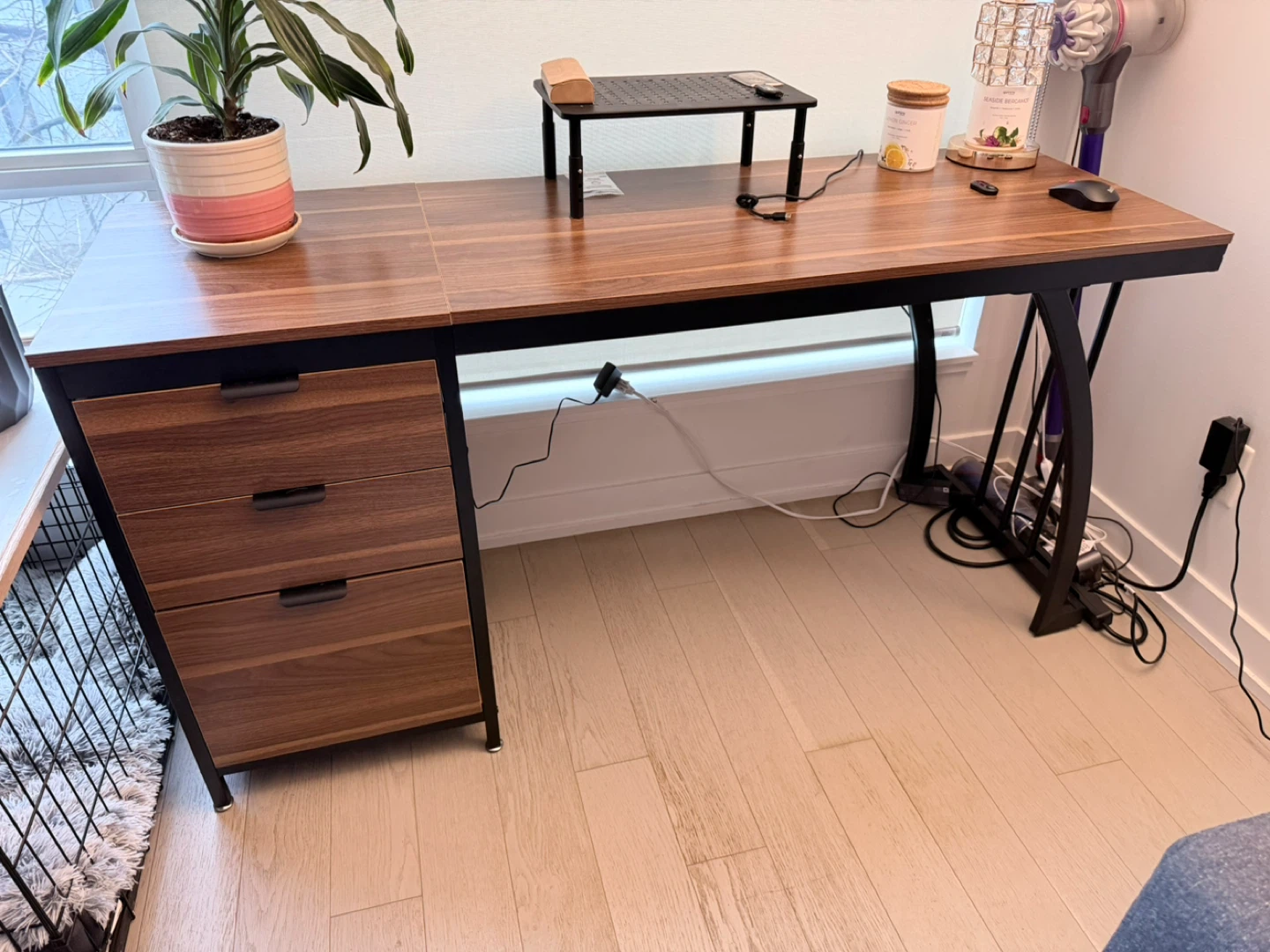 59" Computer Desk with 3 Drawers