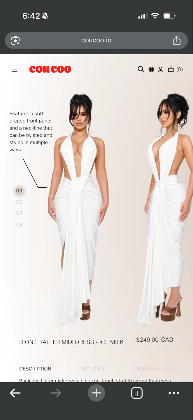 Cou Coo Dioné Halter Midi Dress - Ice Milk
