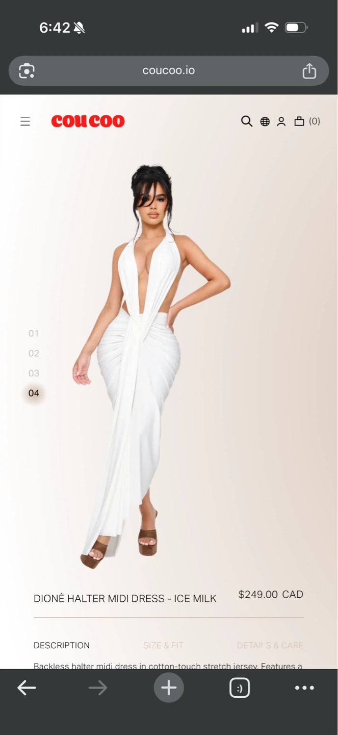 Cou Coo Dioné Halter Midi Dress - Ice Milk - photo 2