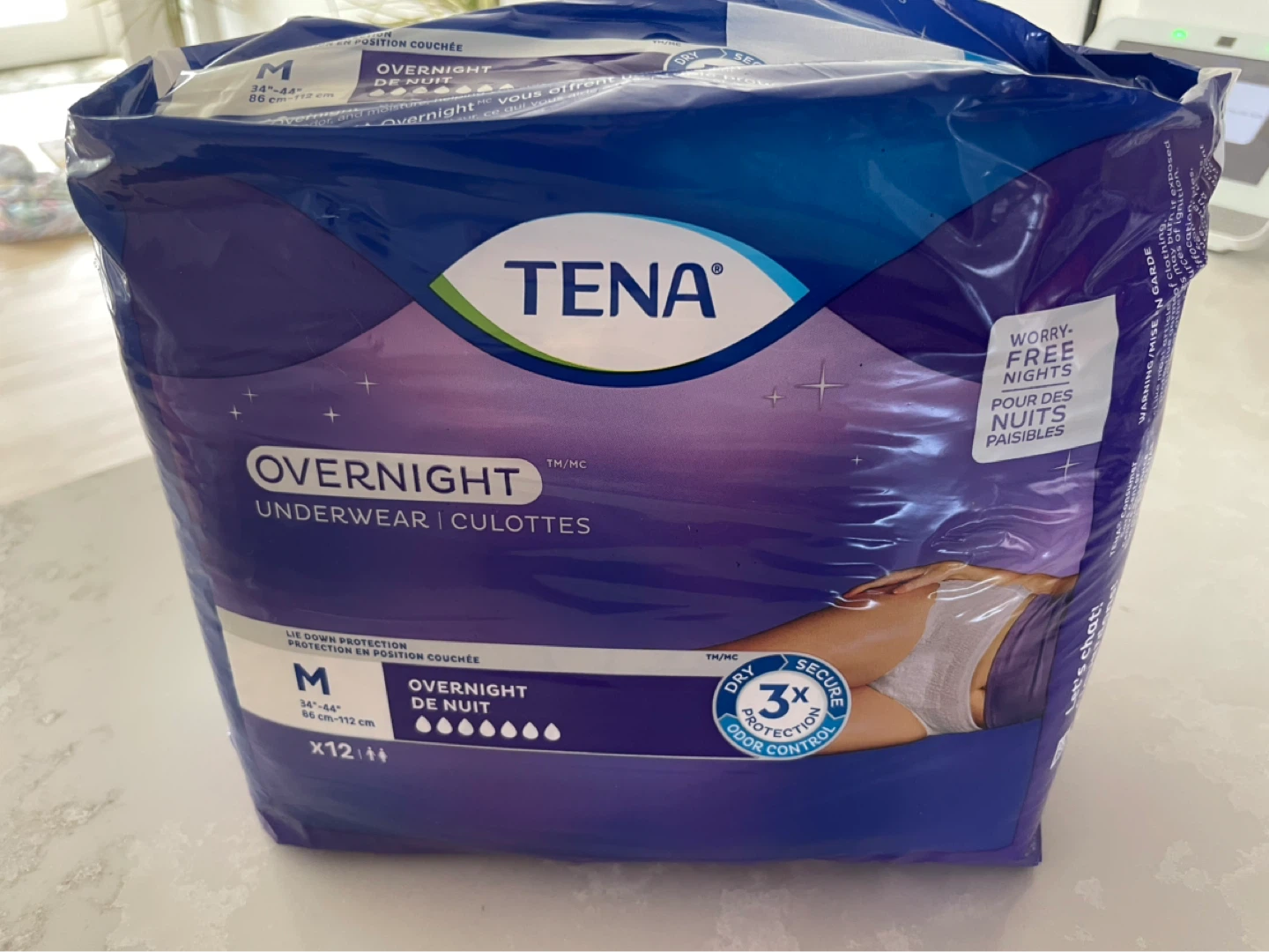 TENA Overnight Underwear - Size M (12 count) - photo 2