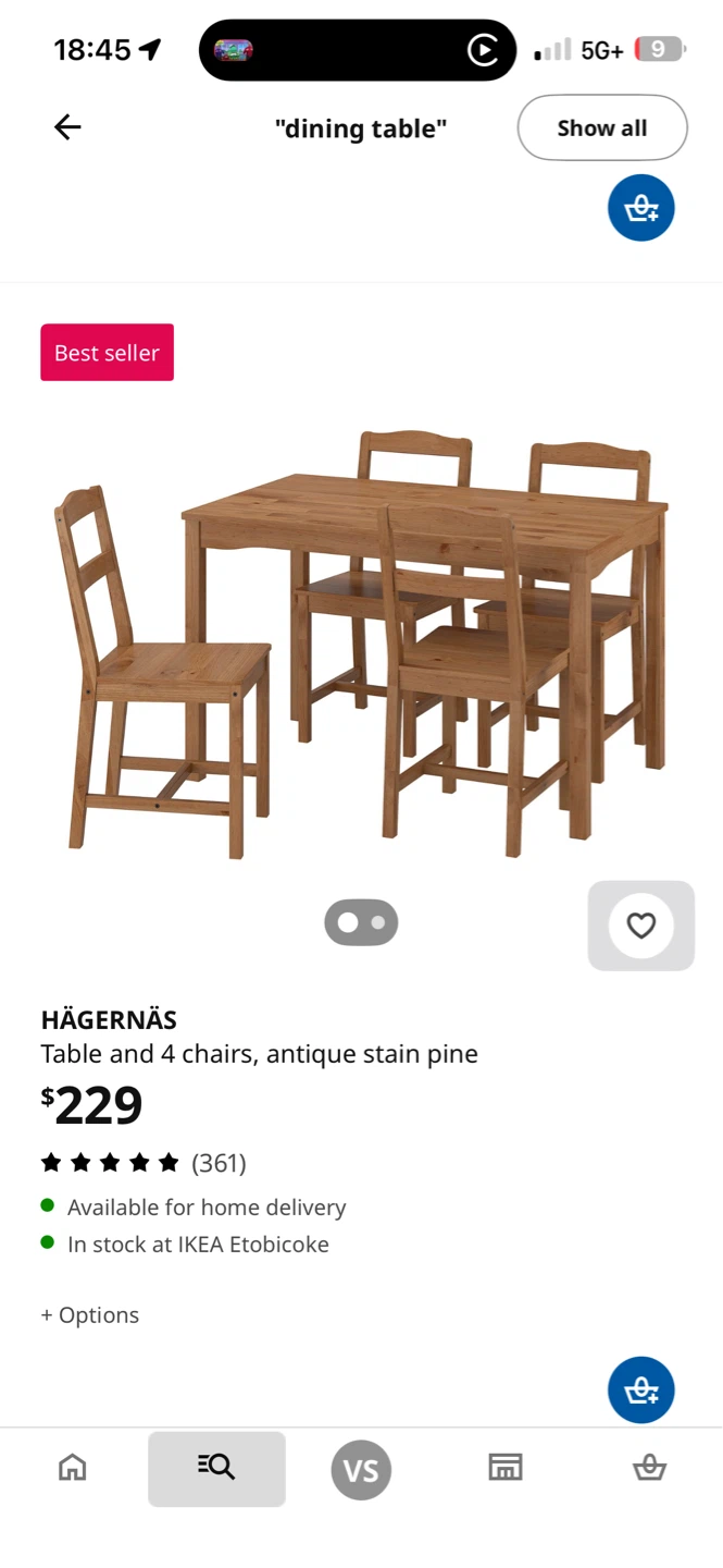 IKEA HÄGERNÄS Dining Table and 4 Chairs - Antique Stain Pine - photo 3