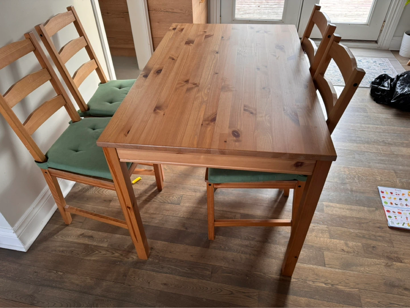 IKEA HÄGERNÄS Dining Table and 4 Chairs - Antique Stain Pine