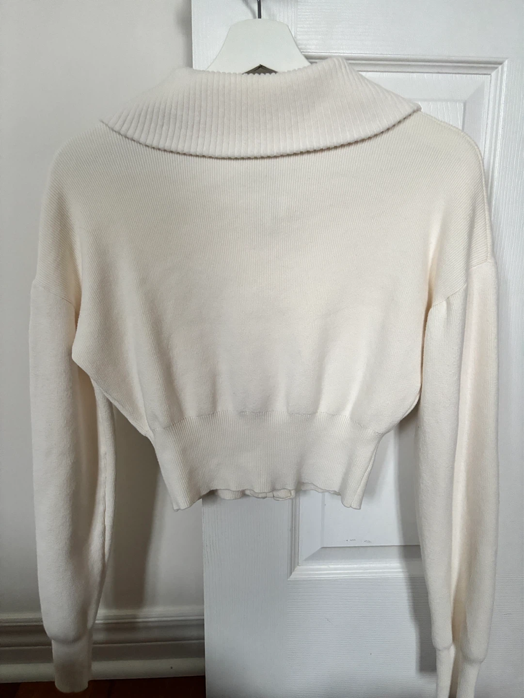 ALO Cream Zip-Up Knit Sweater - XS - photo 2