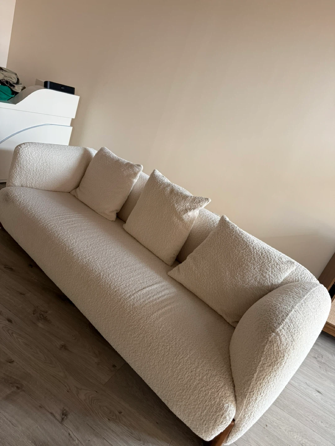 Cream Bouclé Sofa