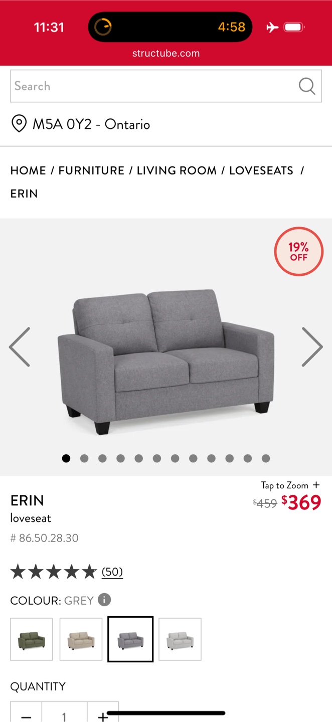 Erin Loveseat - Grey - photo 4