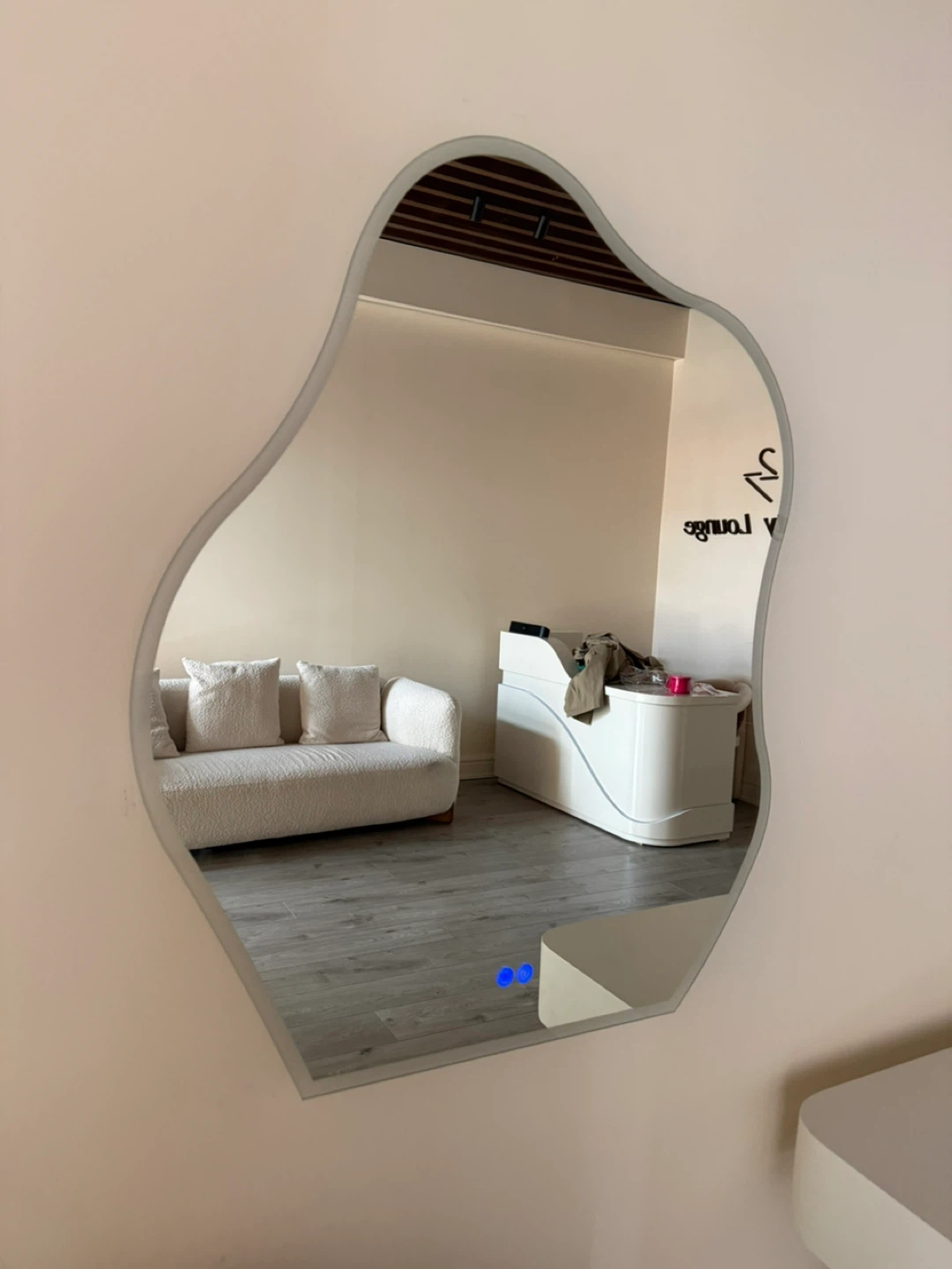 Abstract Shaped LED Mirror with Defogger