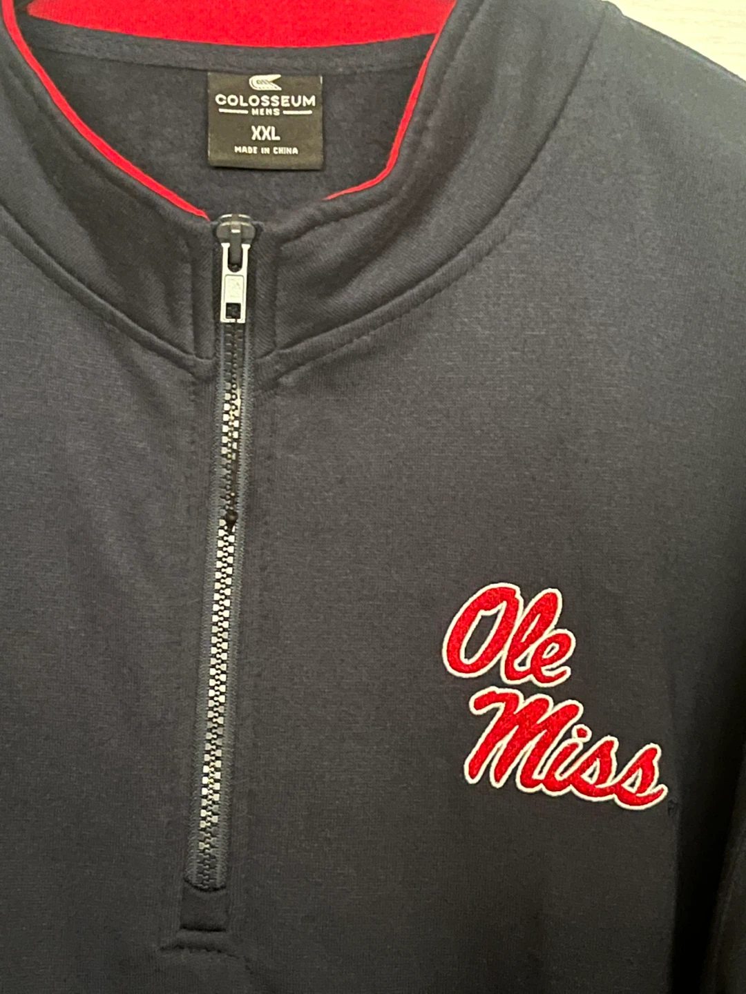 Ole Miss Pullover Quarter Zip Sweatshirt Men’s XXL - photo 3