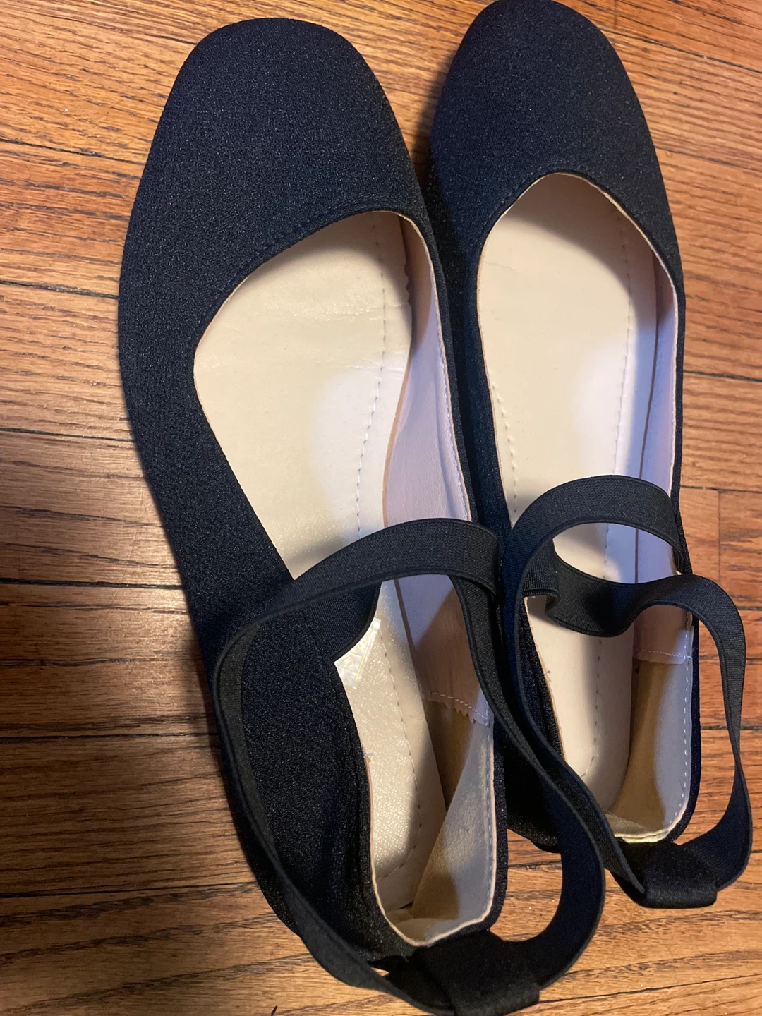Black Ballet Flats with Ankle Strap