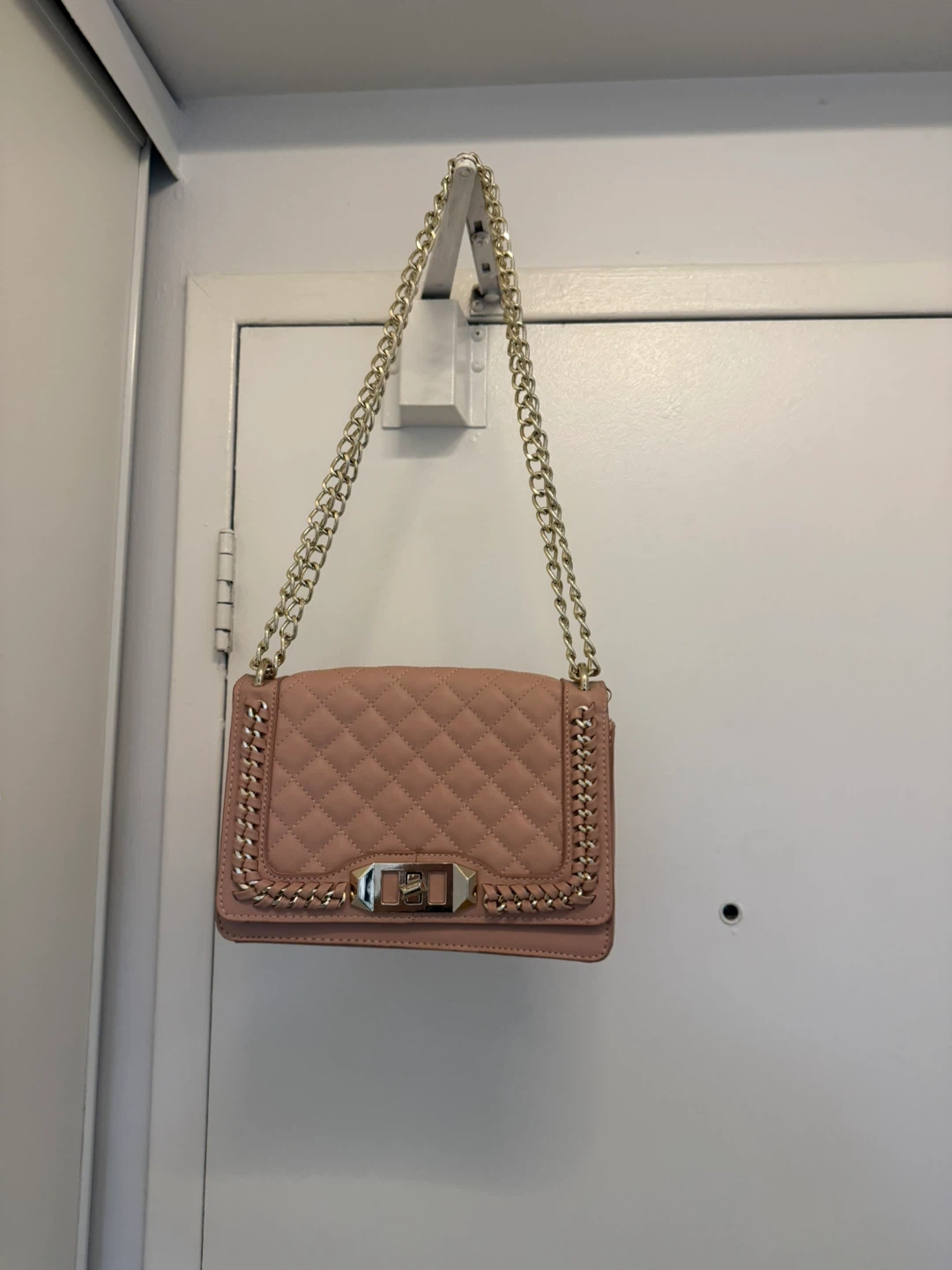 Guess Quilted Crossbody Bag - Blush Pink
