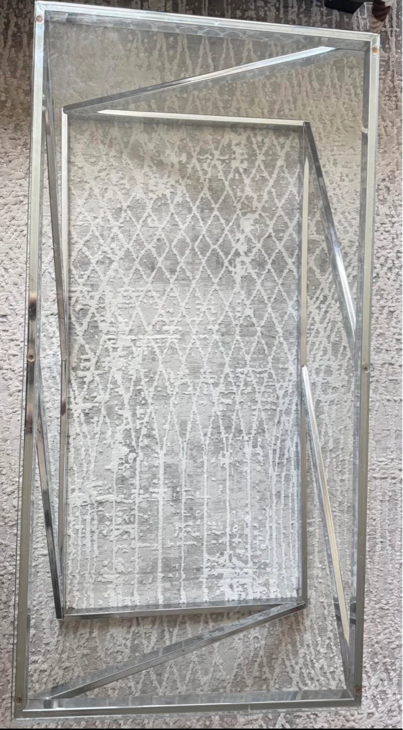 Mirrored Glass Coffee Table with Chrome Frame