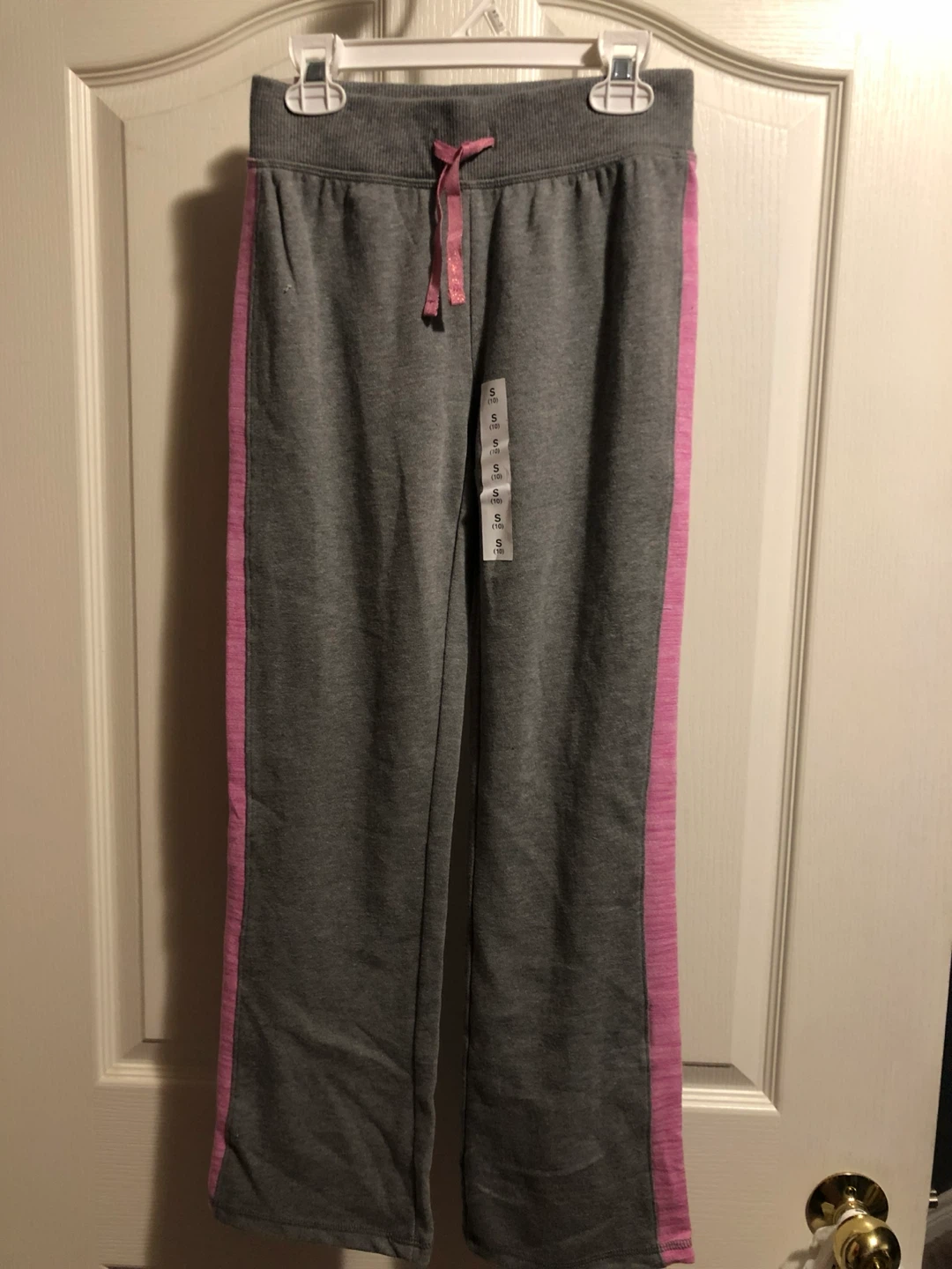 Girls Size S Grey Pink Athletic Sweatpants