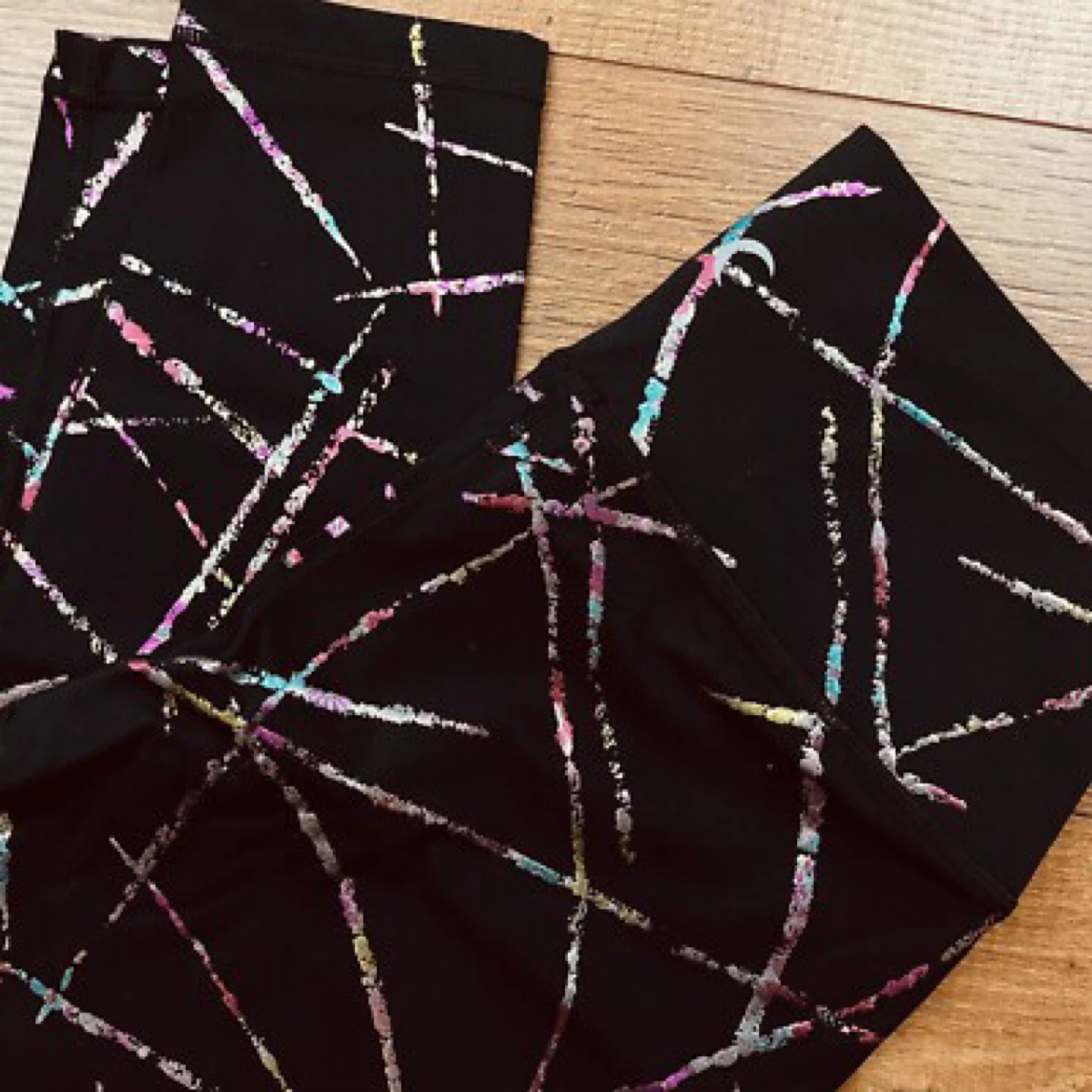 Zyia Active Black Rainbow Splatter Leggings - photo 2