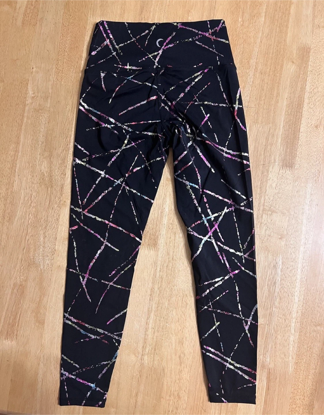 Zyia Active Black Rainbow Splatter Leggings