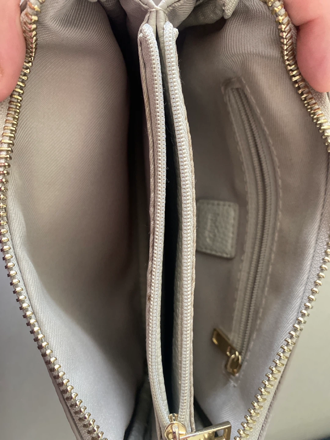 Light Grey Faux Leather Wristlet Clutch - photo 2