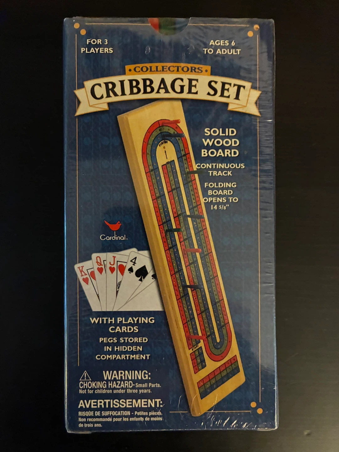 Portable Collectors Cribbage Set with Playing Cards