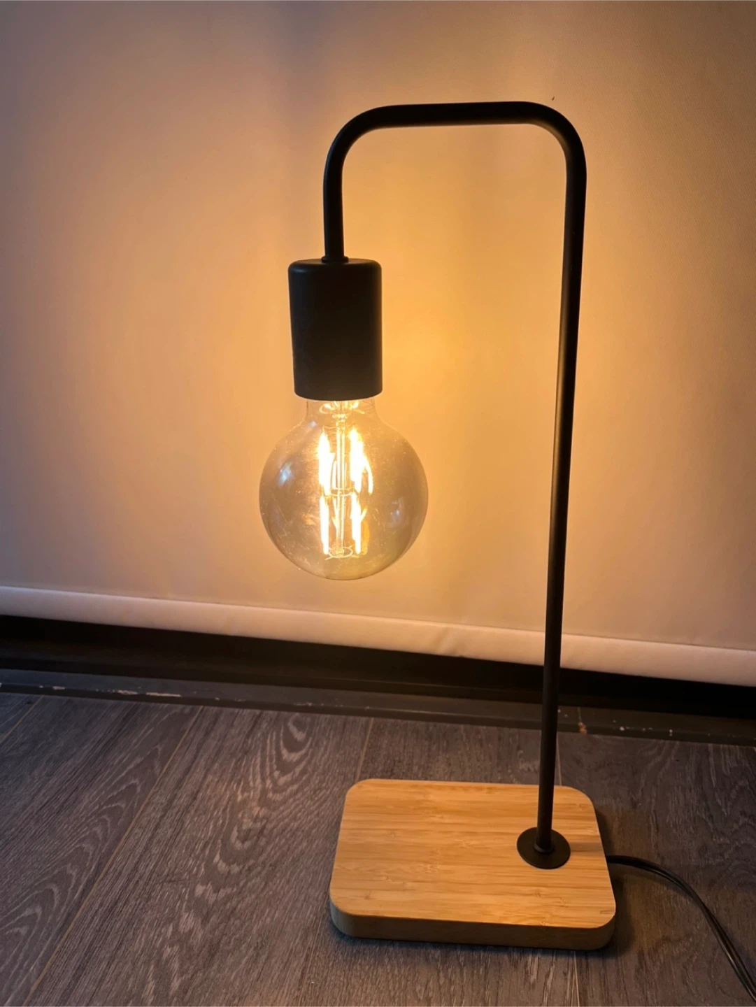 IKEA Tvärhand Table Lamp - Black/Bamboo