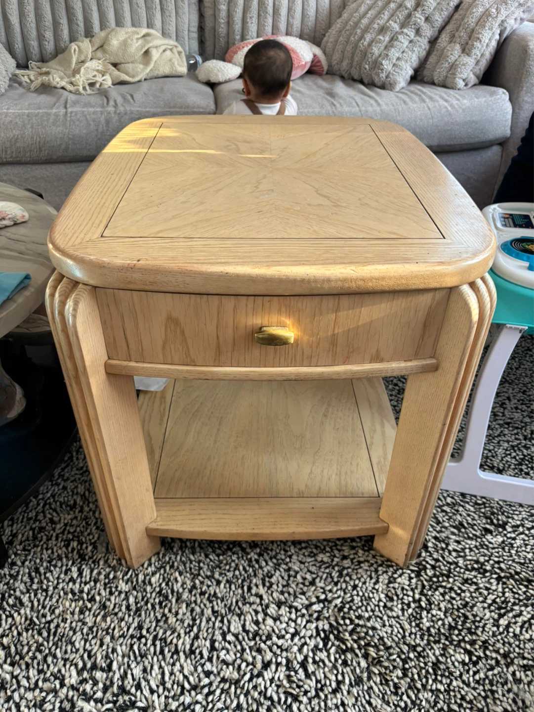 Wooden End Table with Drawer