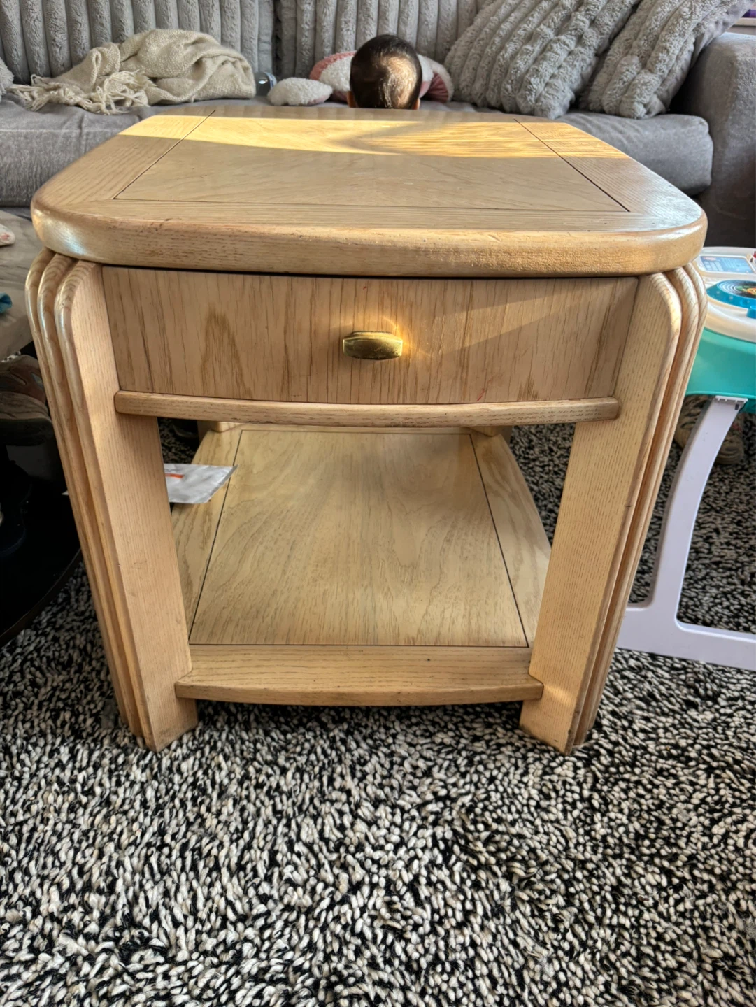 Wooden End Table with Drawer - photo 3