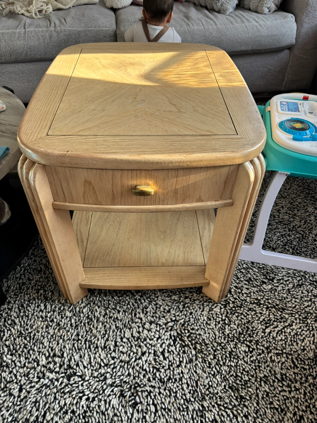 Wooden End Table with Drawer - photo 4