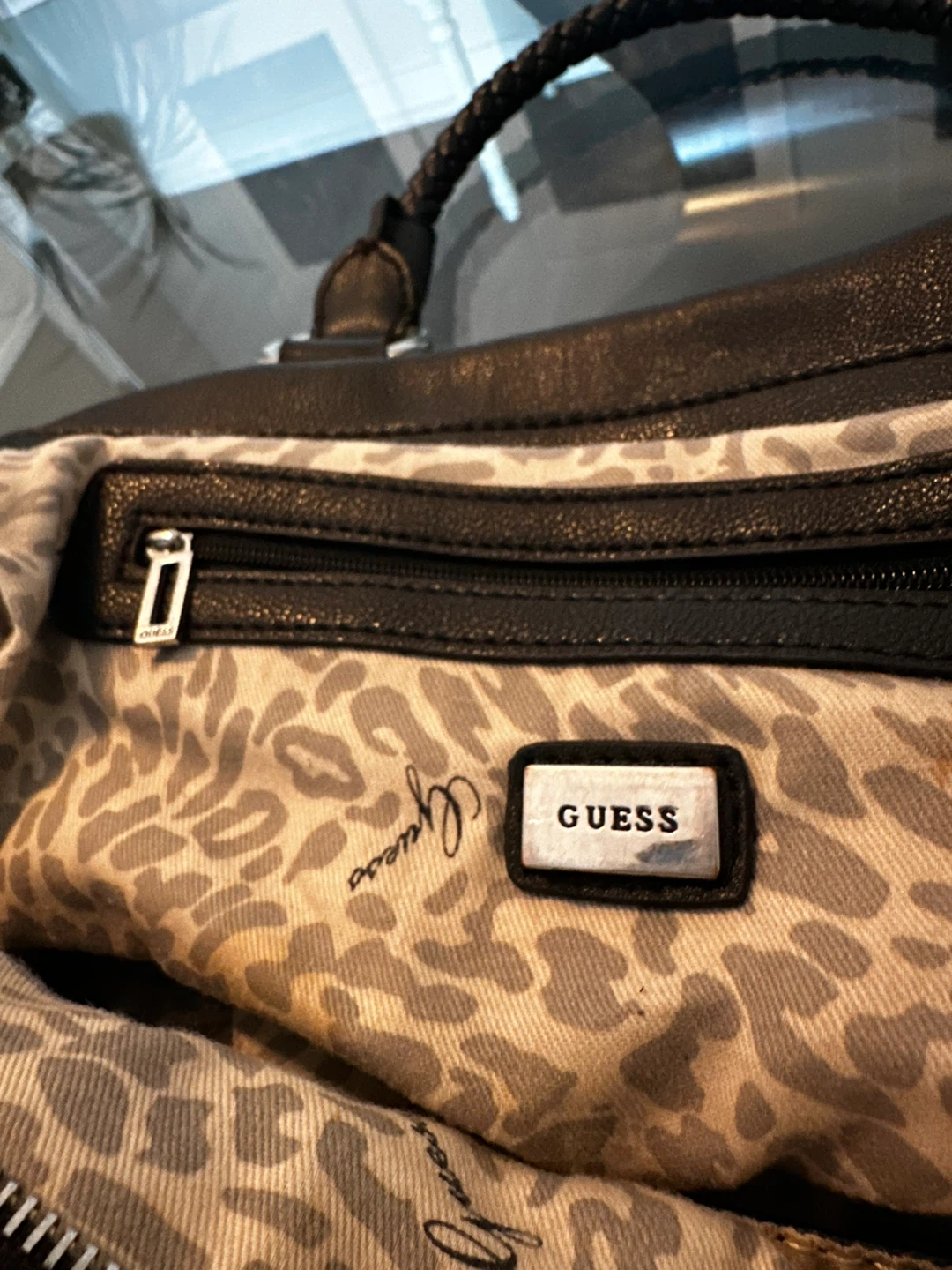 GUESS Black Perforated Satchel Handbag - photo 4
