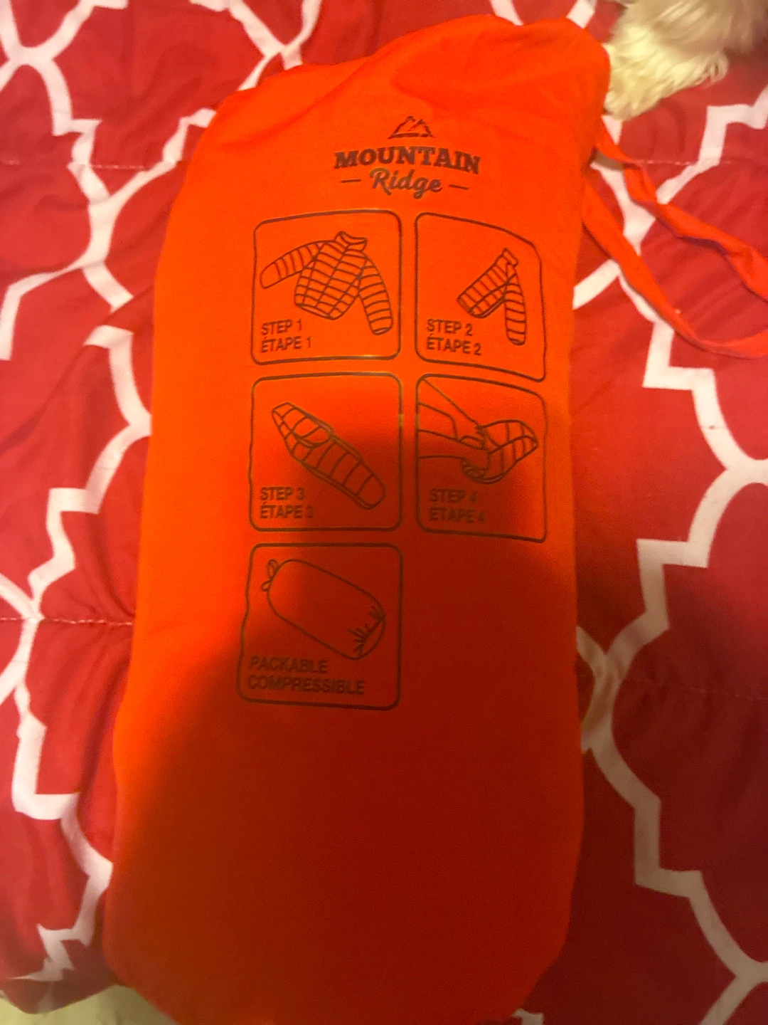 Mountain Ridge Orange Packable Compressible Bag