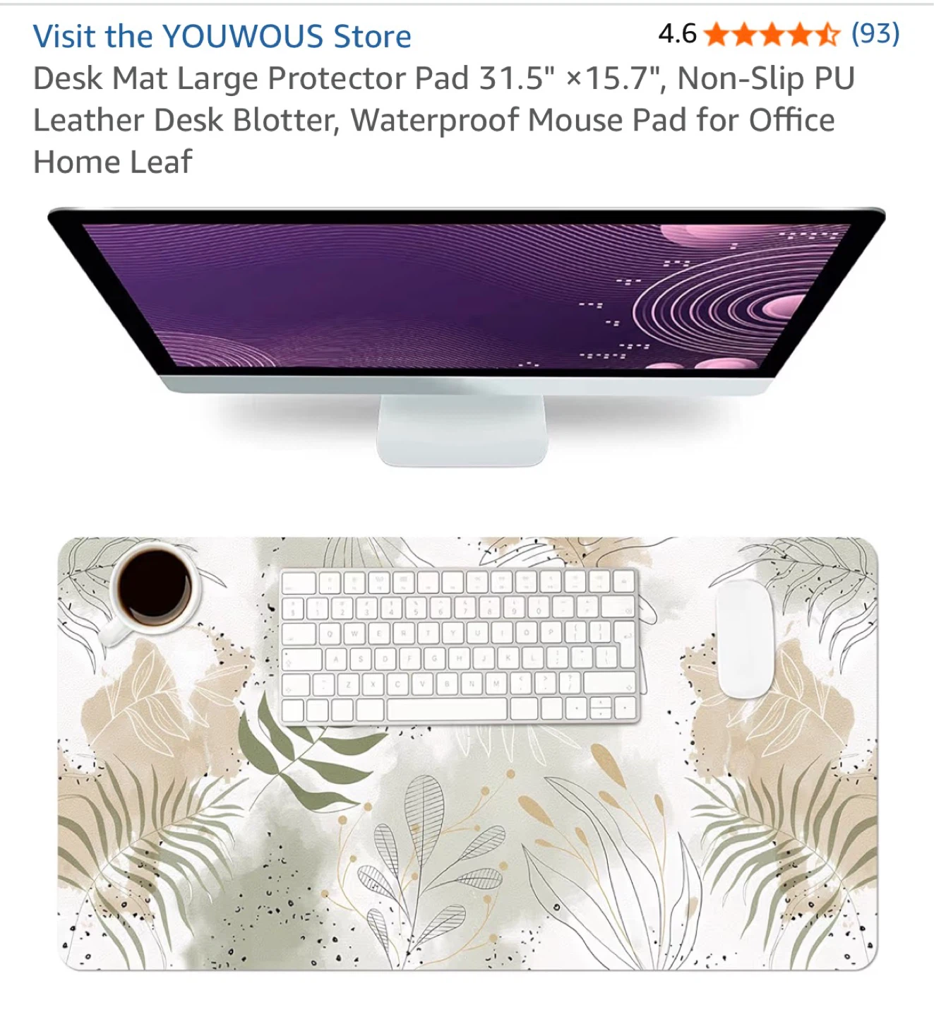 Large Desk Mat Protector Pad 31.5" x 15.7"