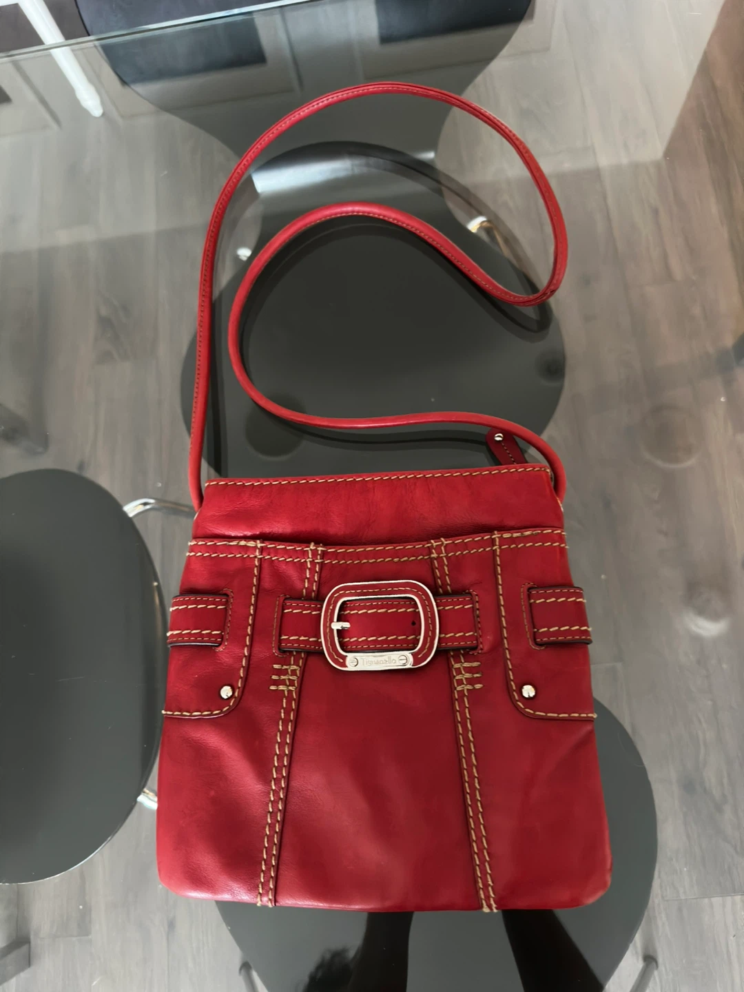 Tignanello Red Leather Crossbody